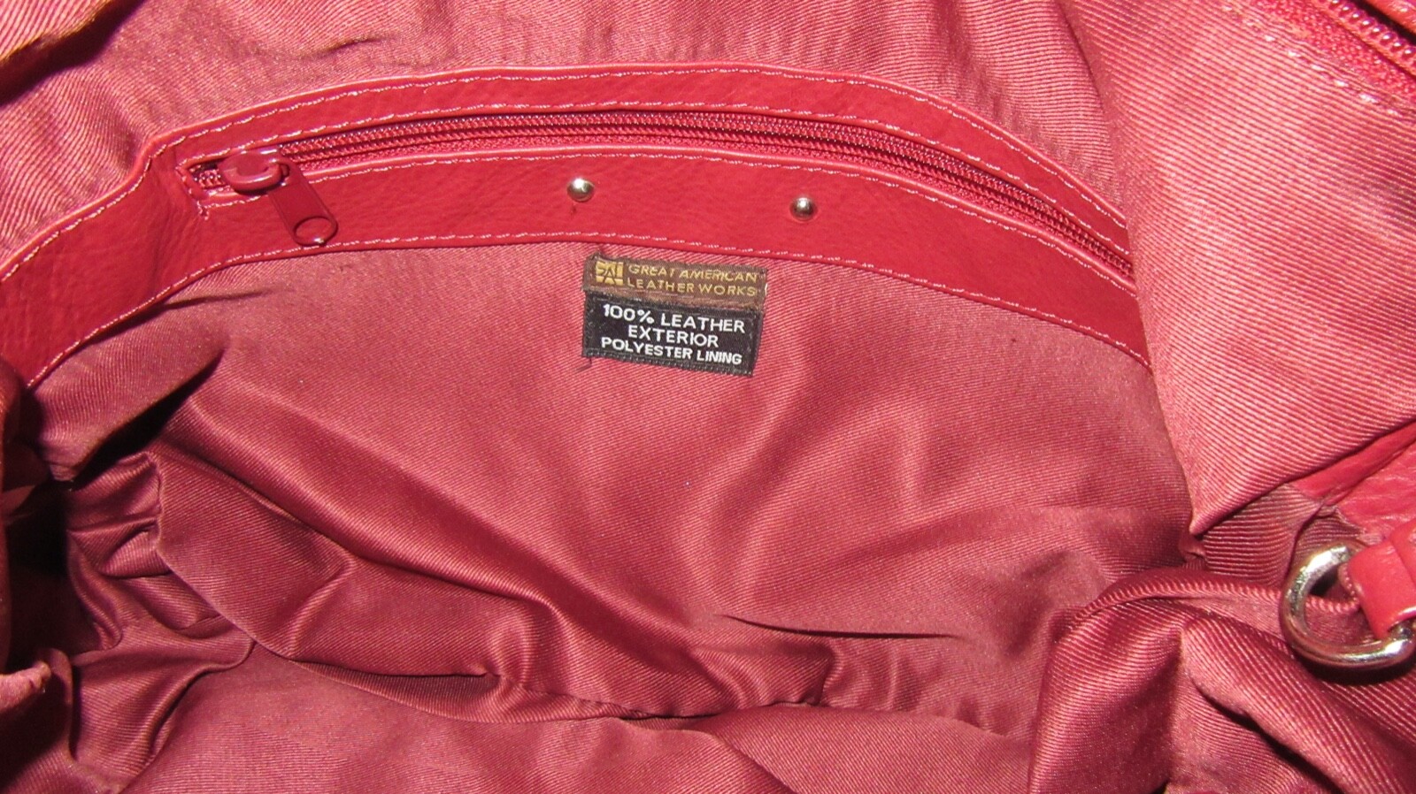 Great American Leather Wine Hand/Shoulder Bag Good Preowned