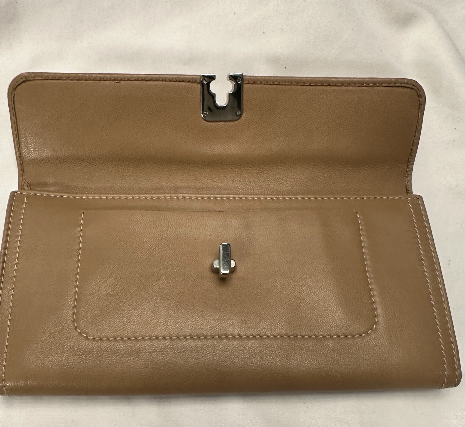 PRADA Beige Nappa Twist Lambskin Wallet with Box and Card Vintage Y2K 2003