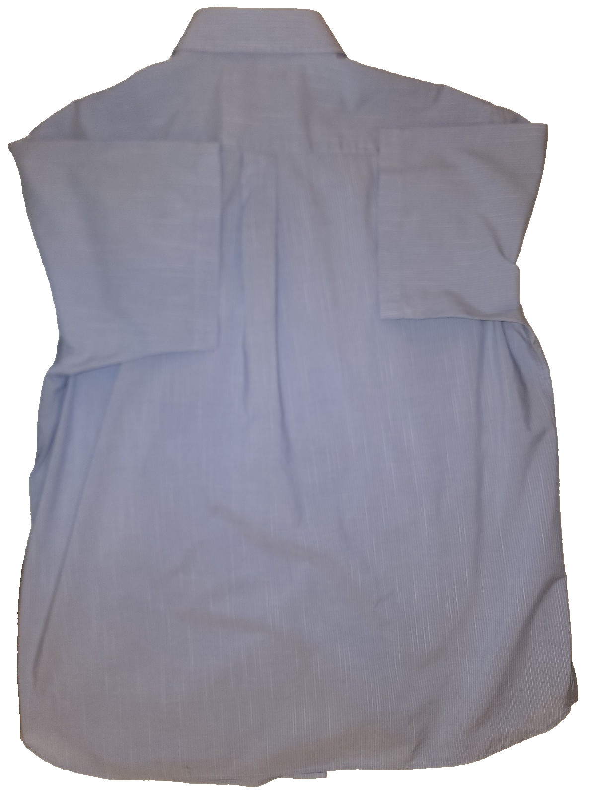 Daniel Cremieux Men’s Short Sleeve Shirt L – Blue w/White Pin Stripe-Button Coll