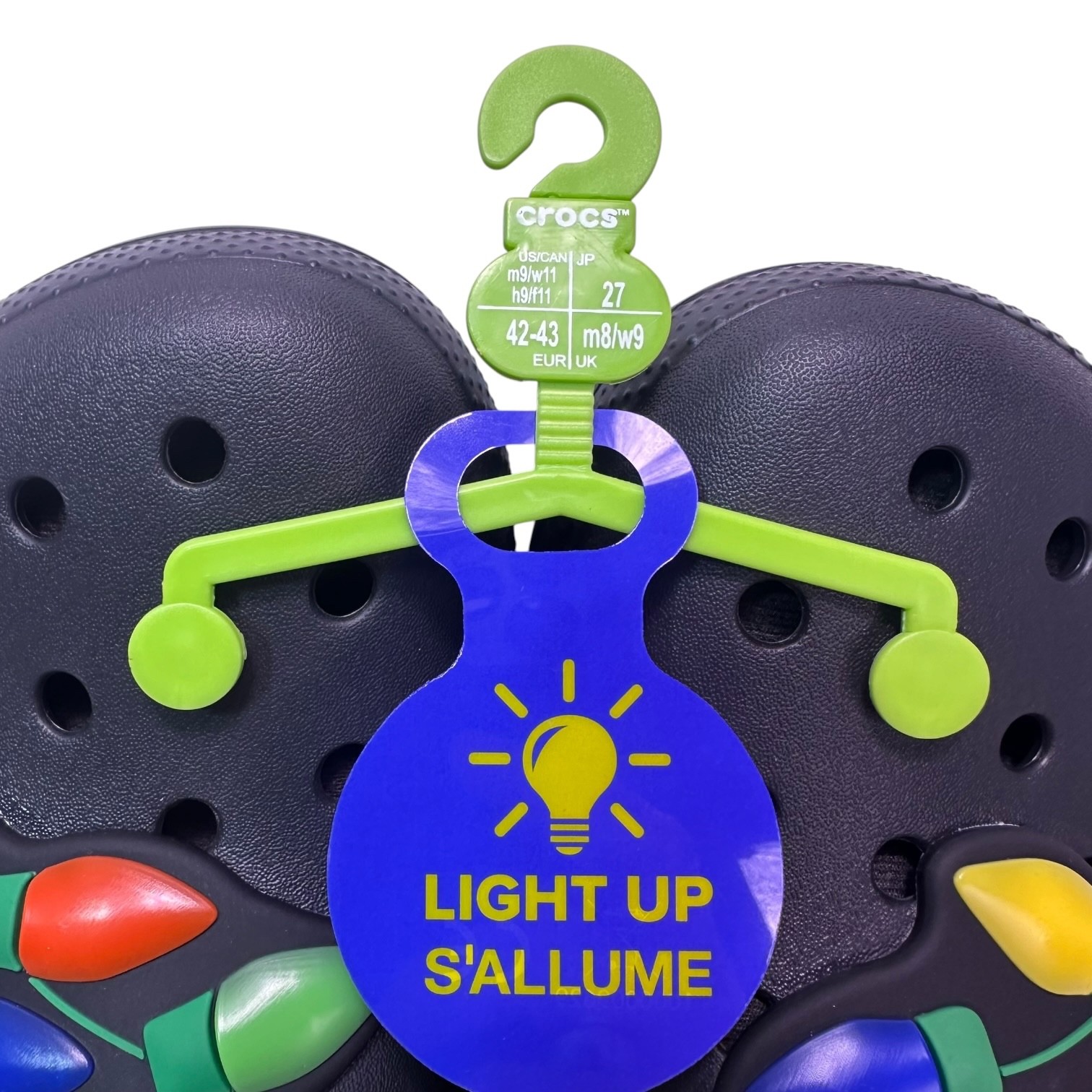 Crocs Classic Lined Holiday Lights Clog Black M9 W11 Fleece Light Up New 212054