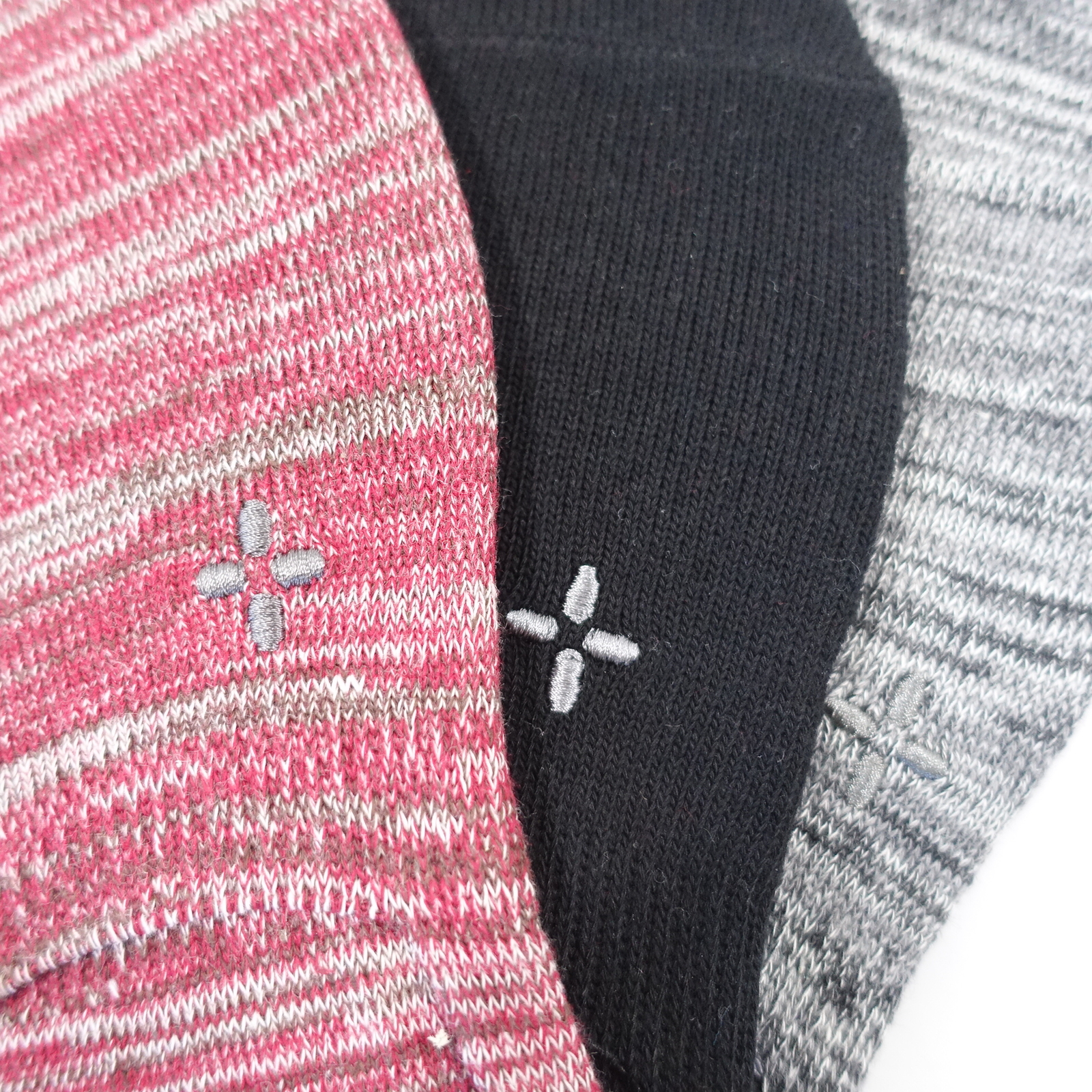 SUN STONE REPREVE RED HEATHER BLACK GRAY 3 PACK NO SHOW LOAFER SOCKS MENS NEW