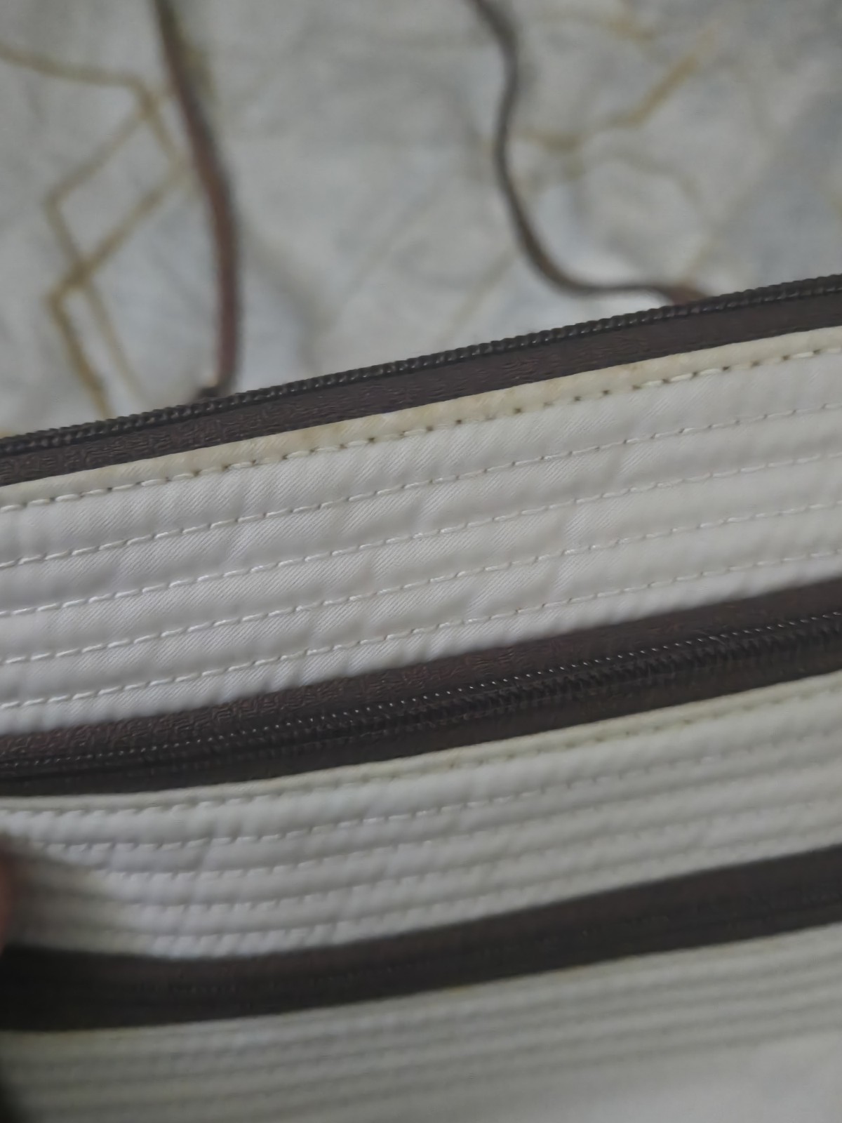 Dooney & Bourke Crossbody Bag Triple Zip White Nylon with Pink Interior