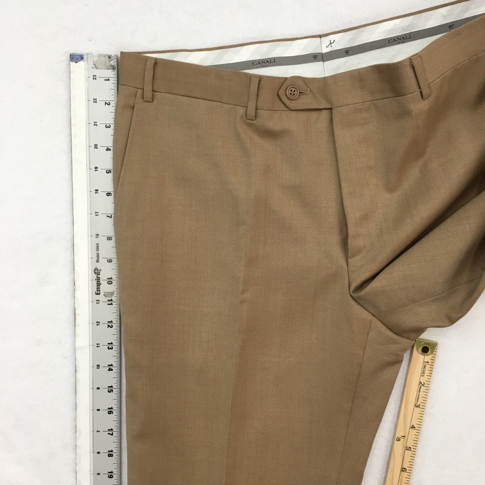 Canali 1934 Mens Brown 100% Wool Flat Front Dress Pants Trousers Size 36 52 IT