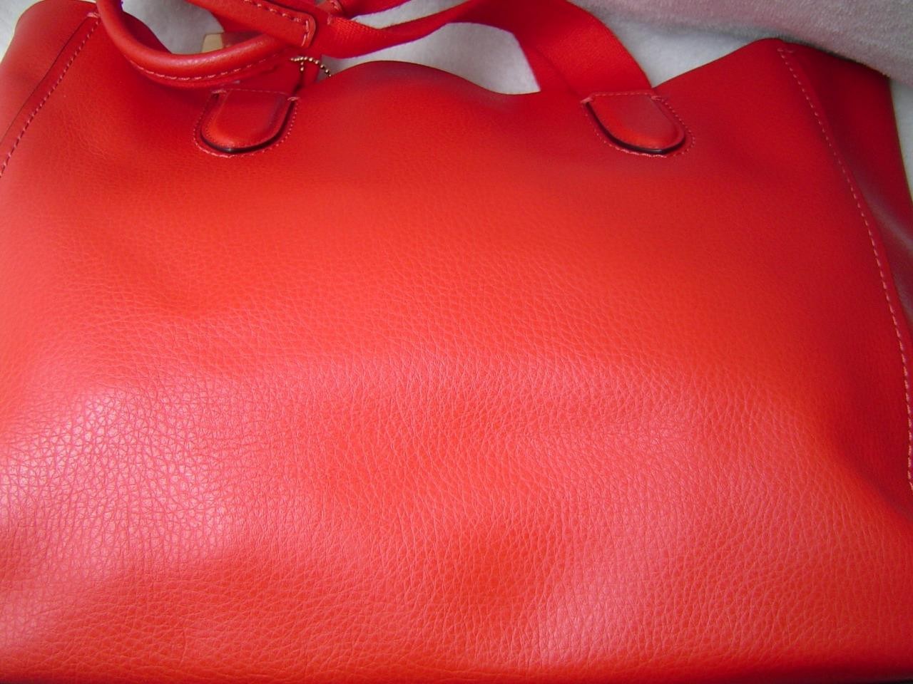 AUTHENTIC COACH RED LEATHER DERBY TOTE #58660 EUC/LN