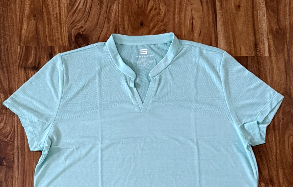 NEW 366 Golf Polo Shirt Size XXL Short Sleeve Aqua Blue