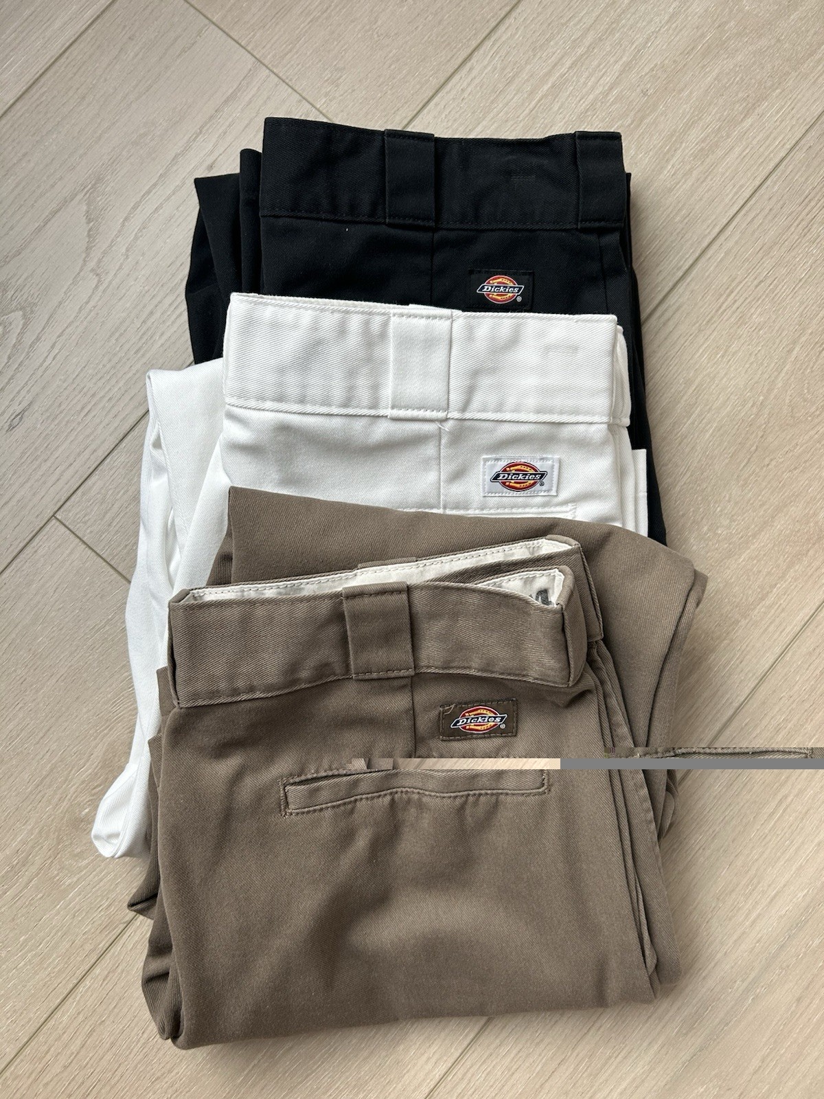 Lot of 3 Dickies 874 Work Pants 33×32 Black White Brown Original Fit Chino