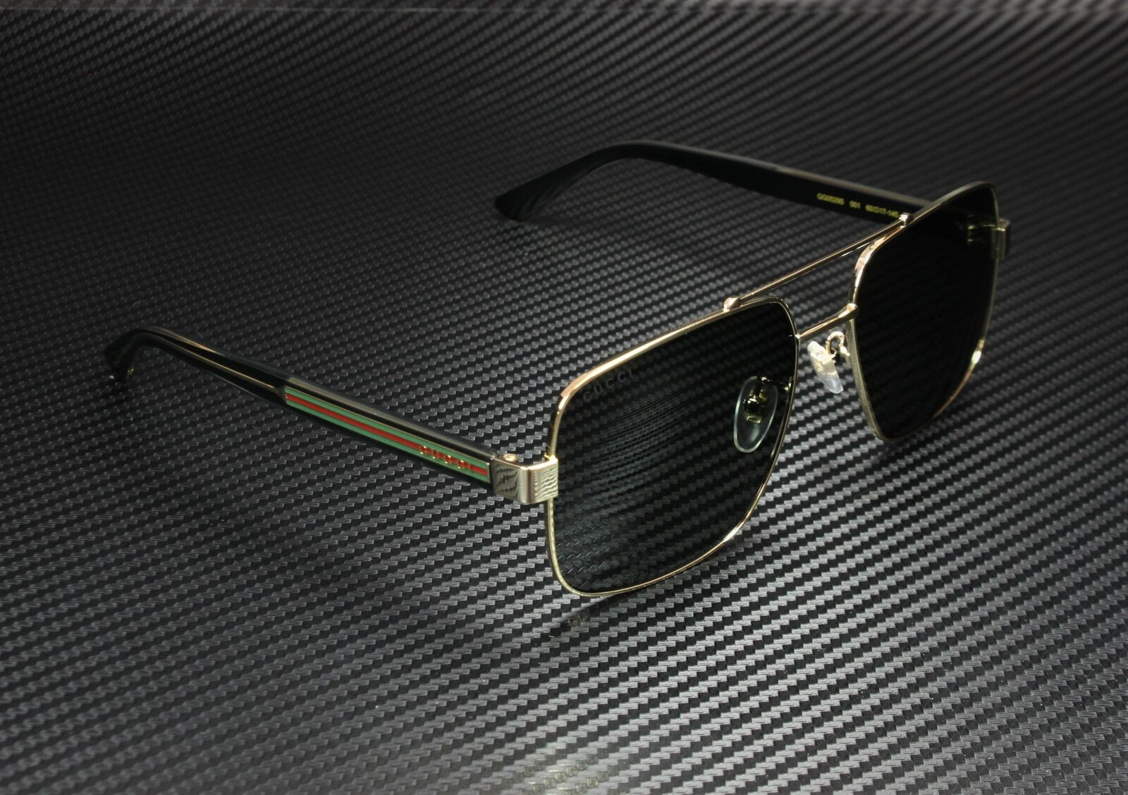 GUCCI GG0529S 001 Gold Square Rectangle Men’s Sunglasses 60 mm
