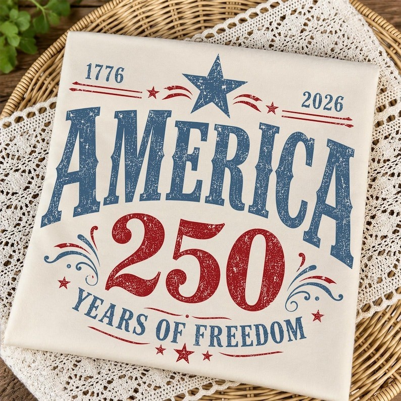 America 250 Years Freedom Retro T-shirt, USA 250th Patriotic Shirt, 4th of July