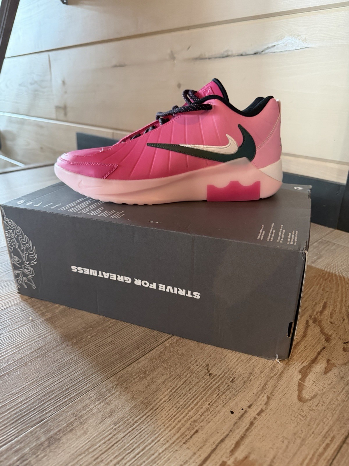 Nike Men’s Low Top Lace-Up Athletic Sneakers Bronny Pink/Black/White NWB