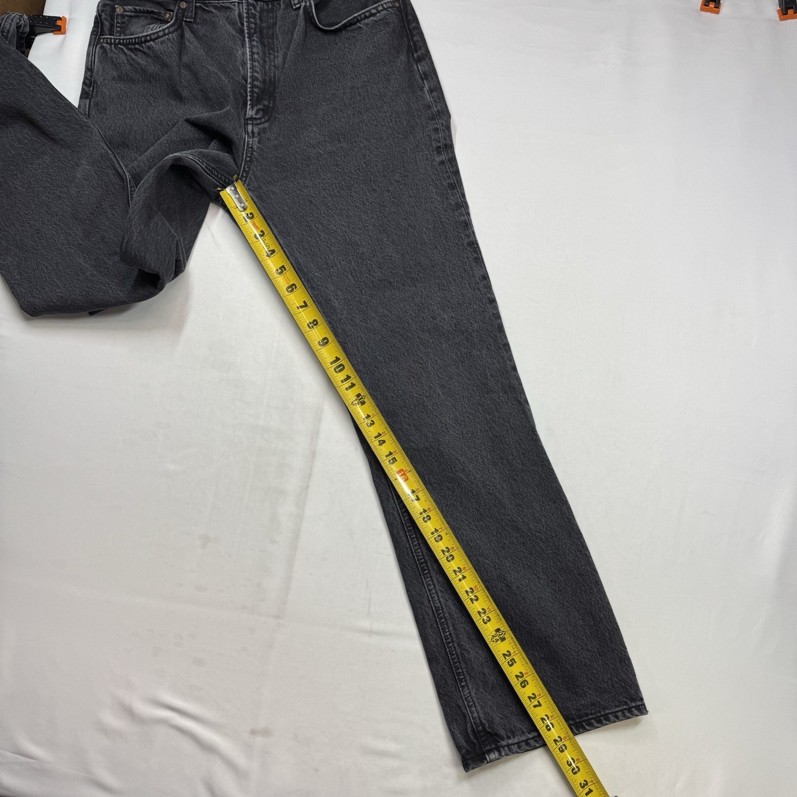 AGOLDE 90’s High Rise Straight Black Button Zip Fly Jeans Actual Fit 29×29 inchs