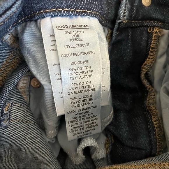 NWT Good Legs Chewed Hem Ankle Straight Leg Jeans Indigo765 Size 25/0