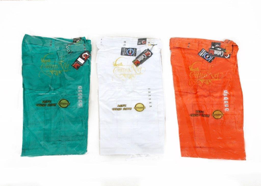 Men’s Cargo Shorts 100% Twill Cotton Solid Color Sizes from 32 to 44