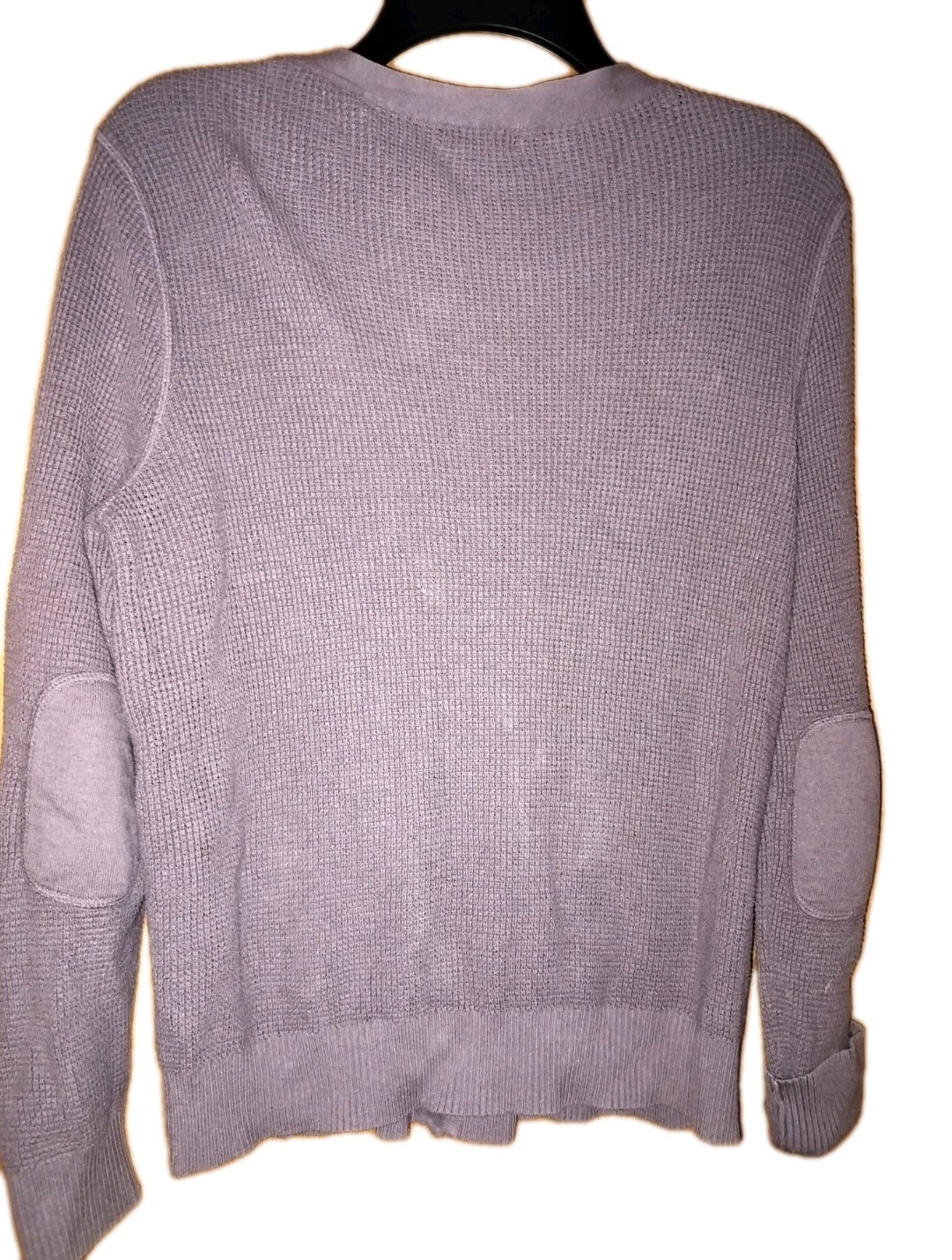 Eddie Bauer Cardigan Thermal Purple Size Large Long Sleeve Elbow Pads