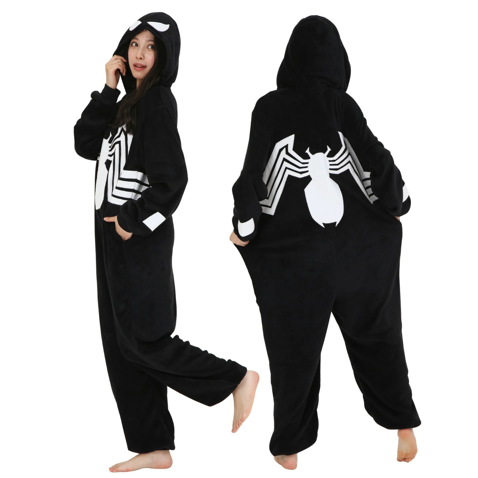 SAZAC Black Spider-Man Cosplay Kigurumi Pajamas One Size Costume DNY-084