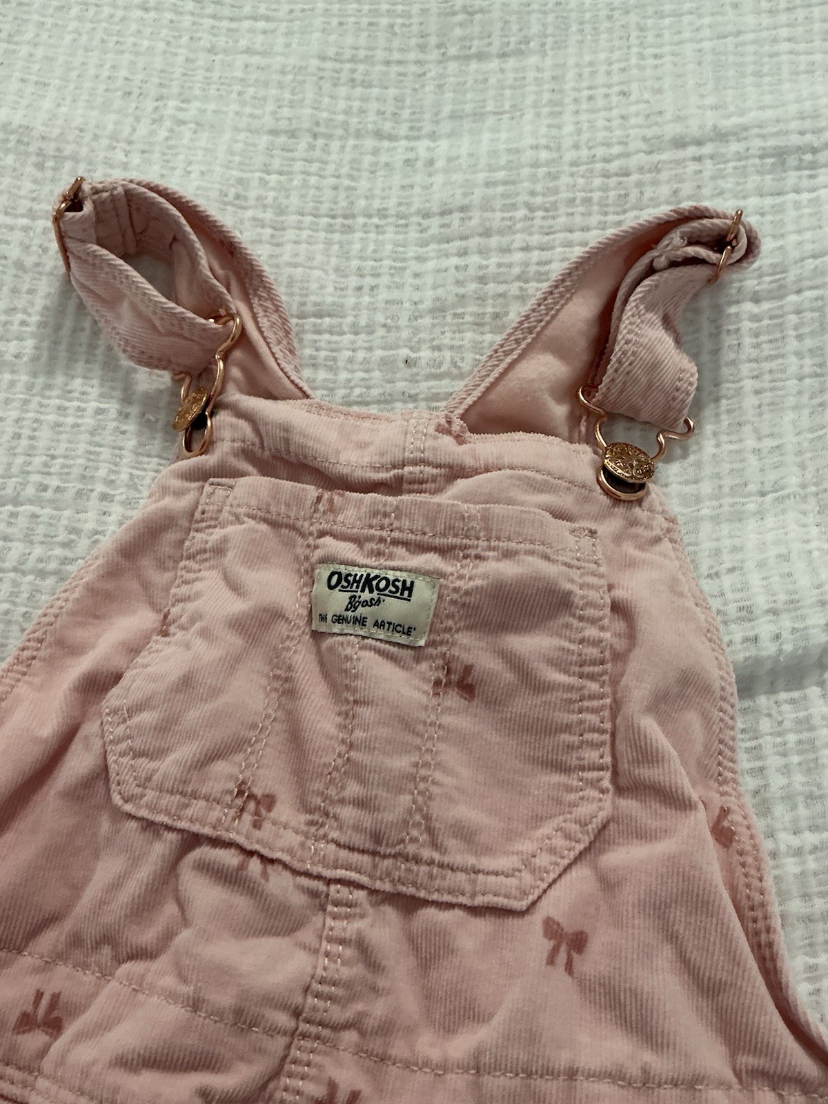 Oshkosh B’gosh Toddler Girl Bow Print Corduroy Overalls – Pink 5T