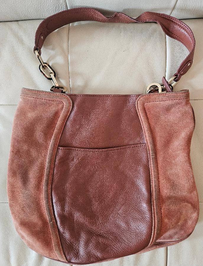 B. Makowsky Layla Brown Leather and Suede Hobo – A237193