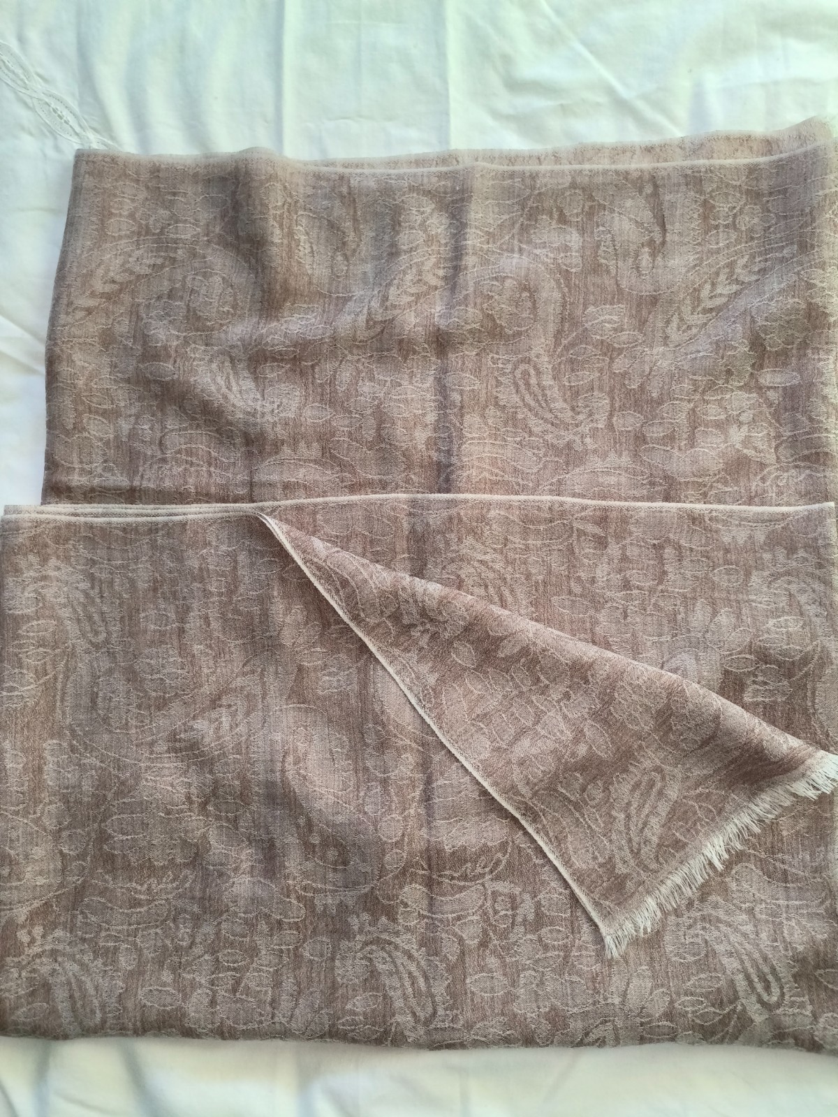 200-count Water-Soluble Wool Double-sided Cashew Jacquard 90x200cm Scarf