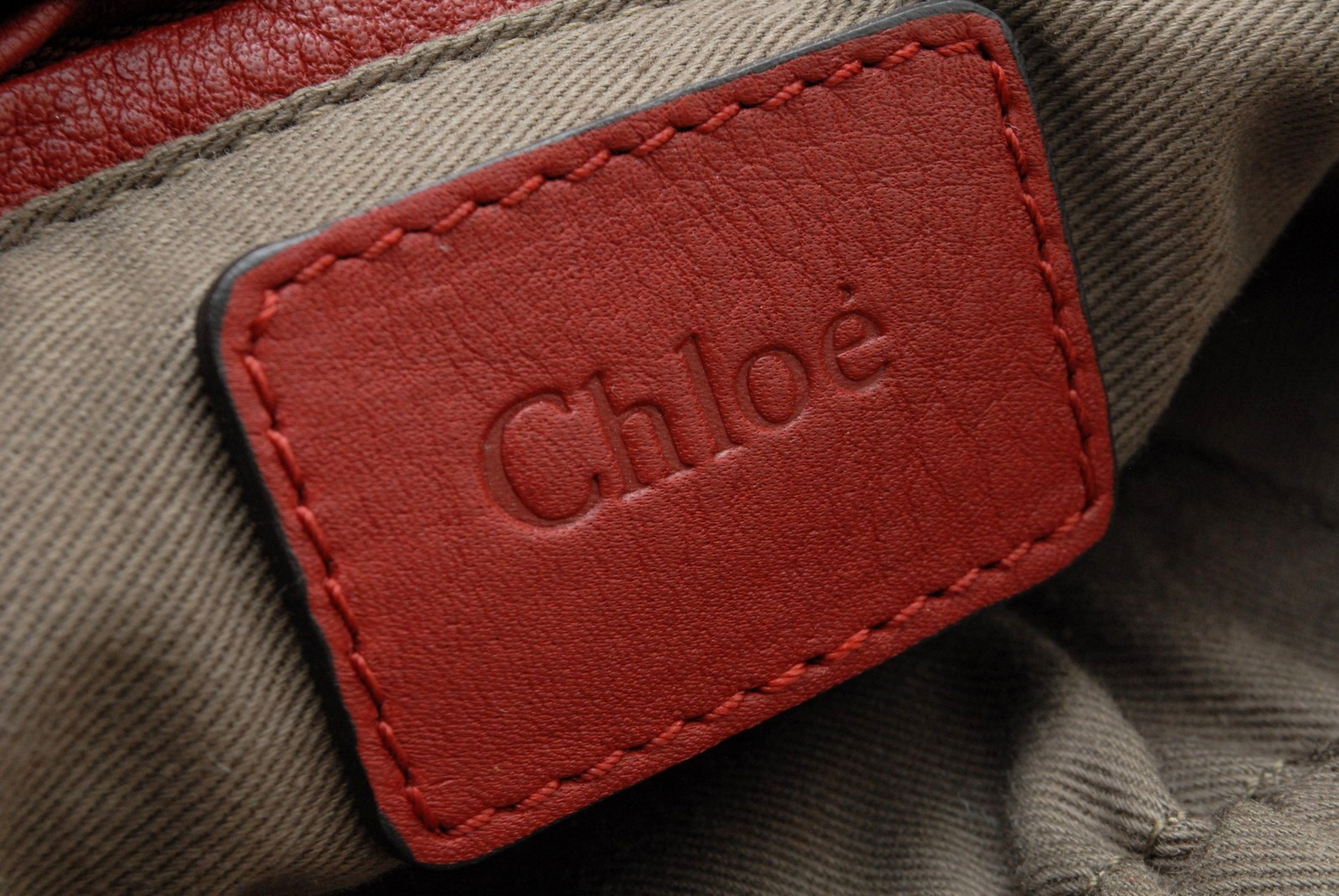 Chloe Marcie Shoulder Hand Bag Leather Red