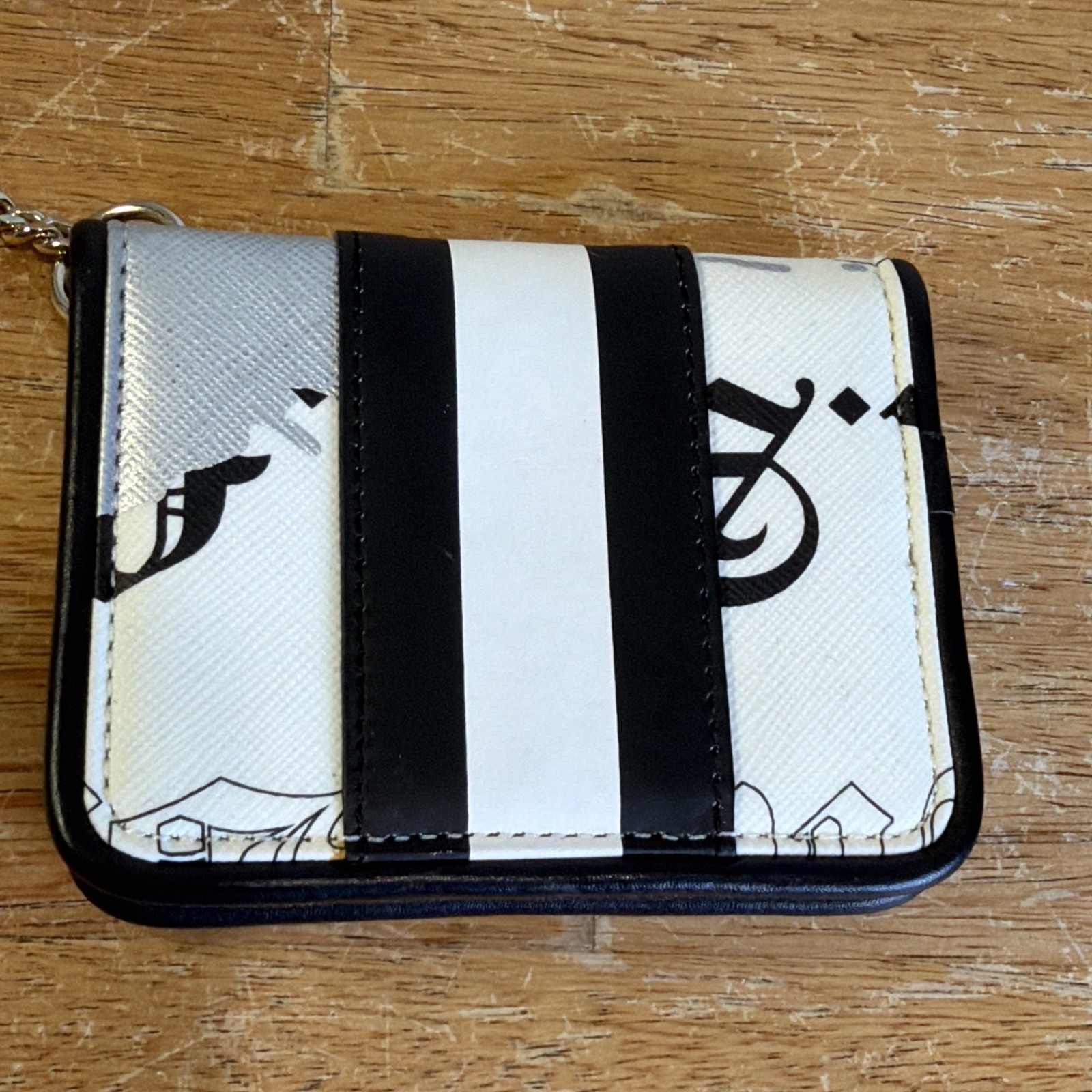 L.A.M.B Gwen Stefani Alchemy Key Chain Wallet Black And White Very Nice