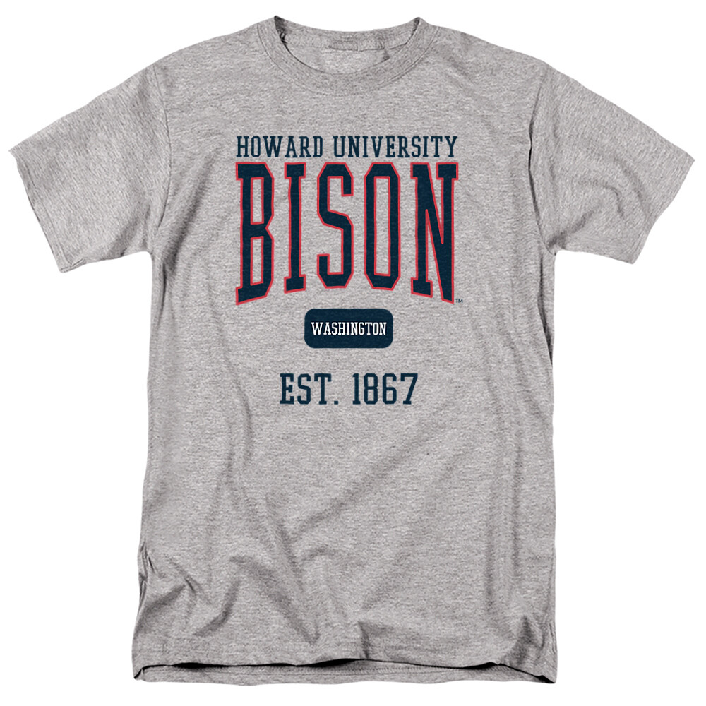 Howard University Adult T-Shirt Est. Date, Athletic Heather, S-5XL