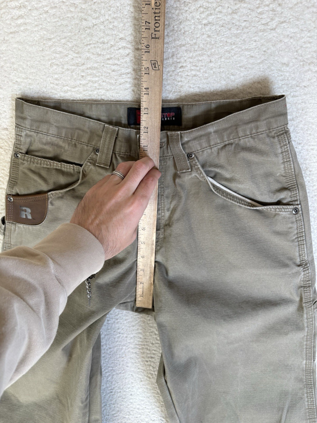 Wrangler Riggs Workwear Carpenter Pants Mens 31×30 Ripstop Canvas Hammer Loop