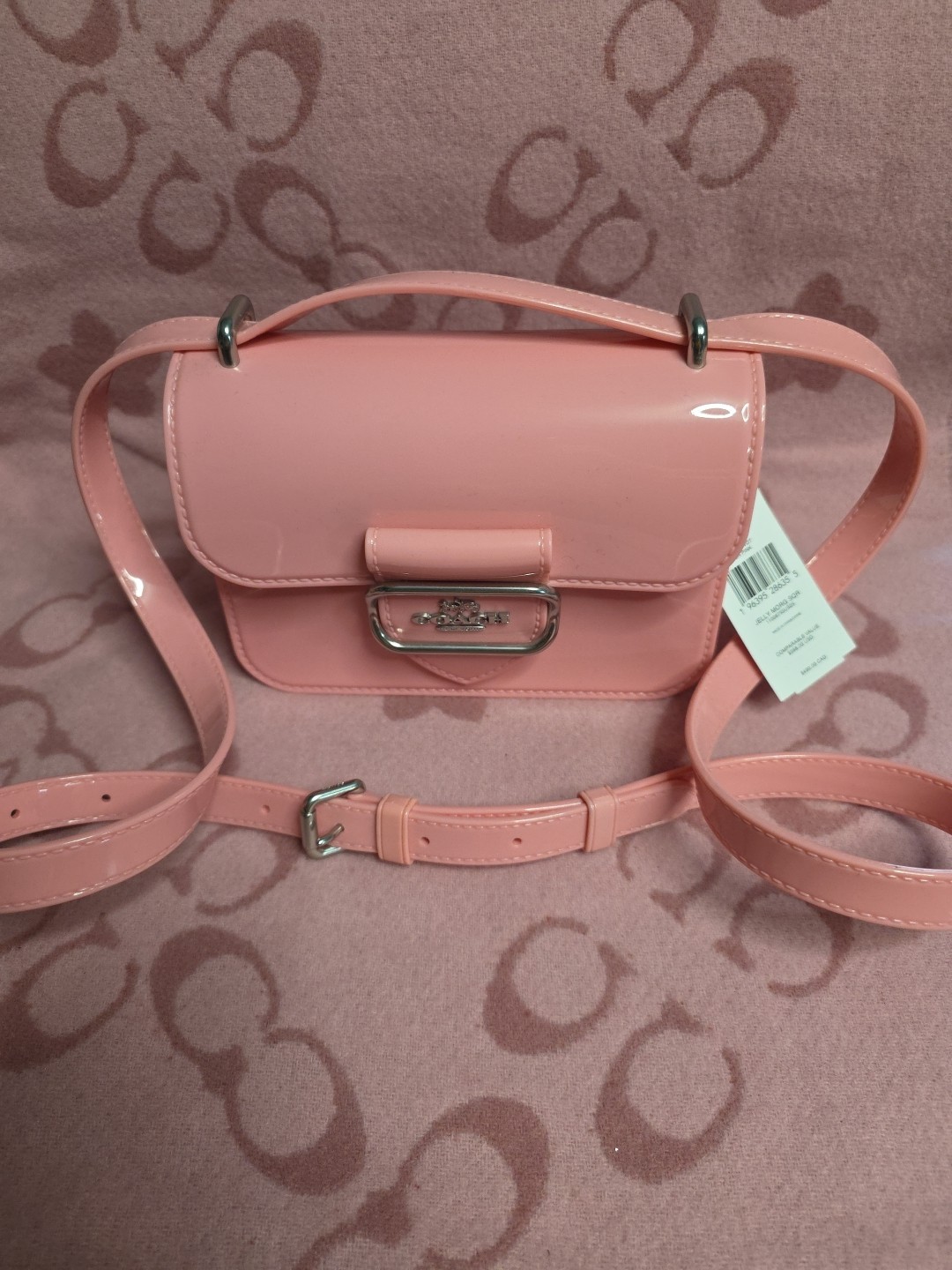COACH CR287 Jelly Morgan Square Crossbody Bag Light Pink Nwt