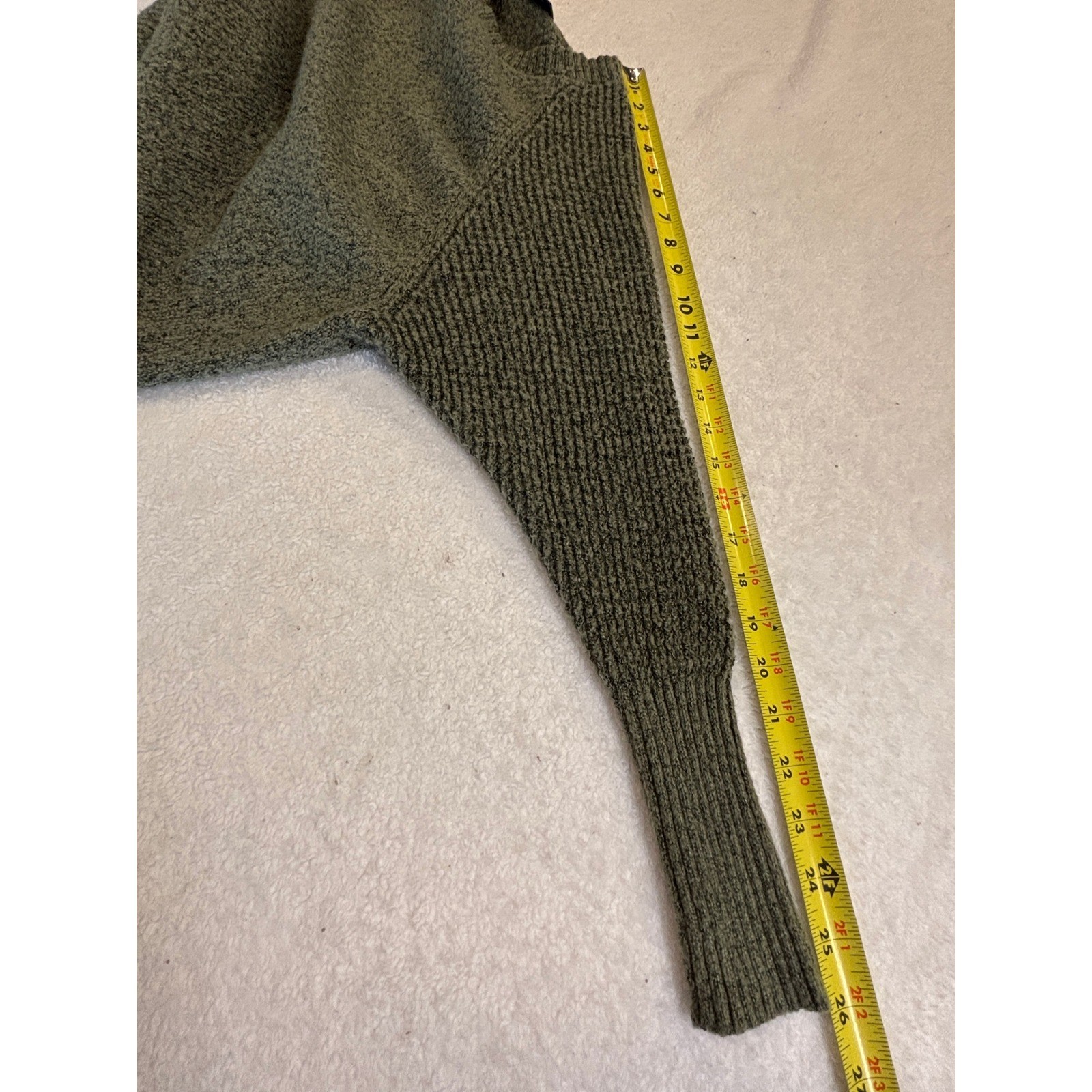Rue21 Womens Olive Green Marl V-Neck Dolman Sleeve Knit Sweater XS