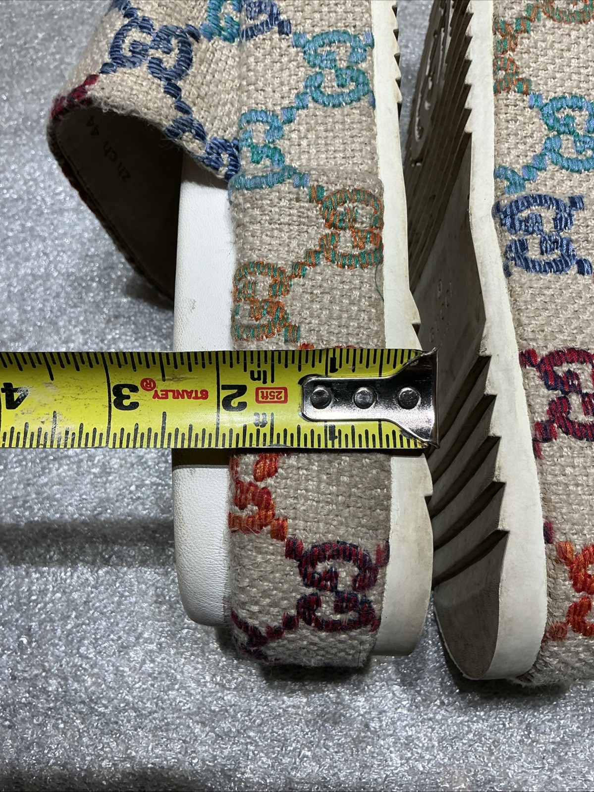 Gucci Angelina Platform Slides Multi Color GG Monogram Size 41-Read Description