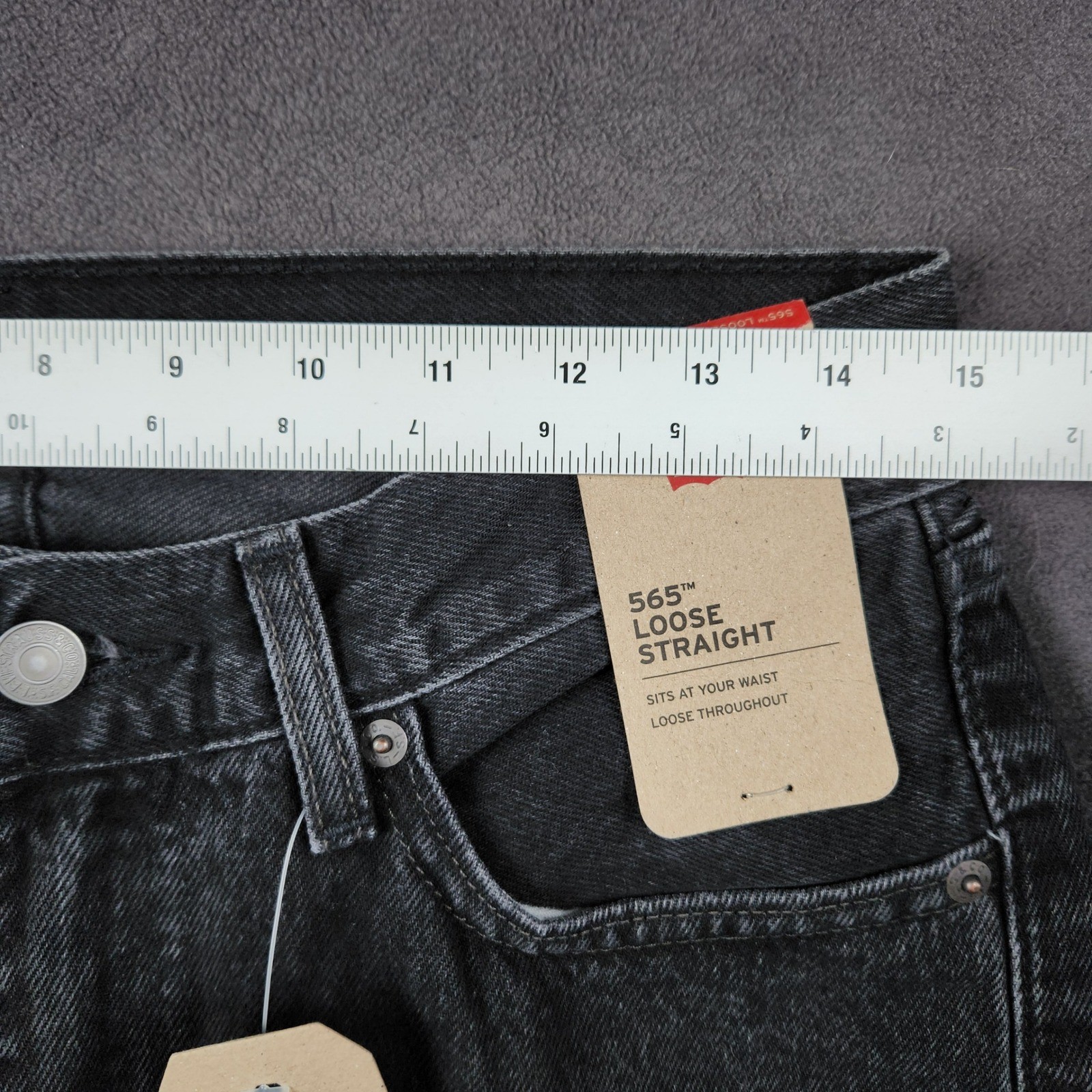 Levis 565 Jeans Mens 29×32 Faded Black 97 Loose Straight Denim A7221-0005 NEW