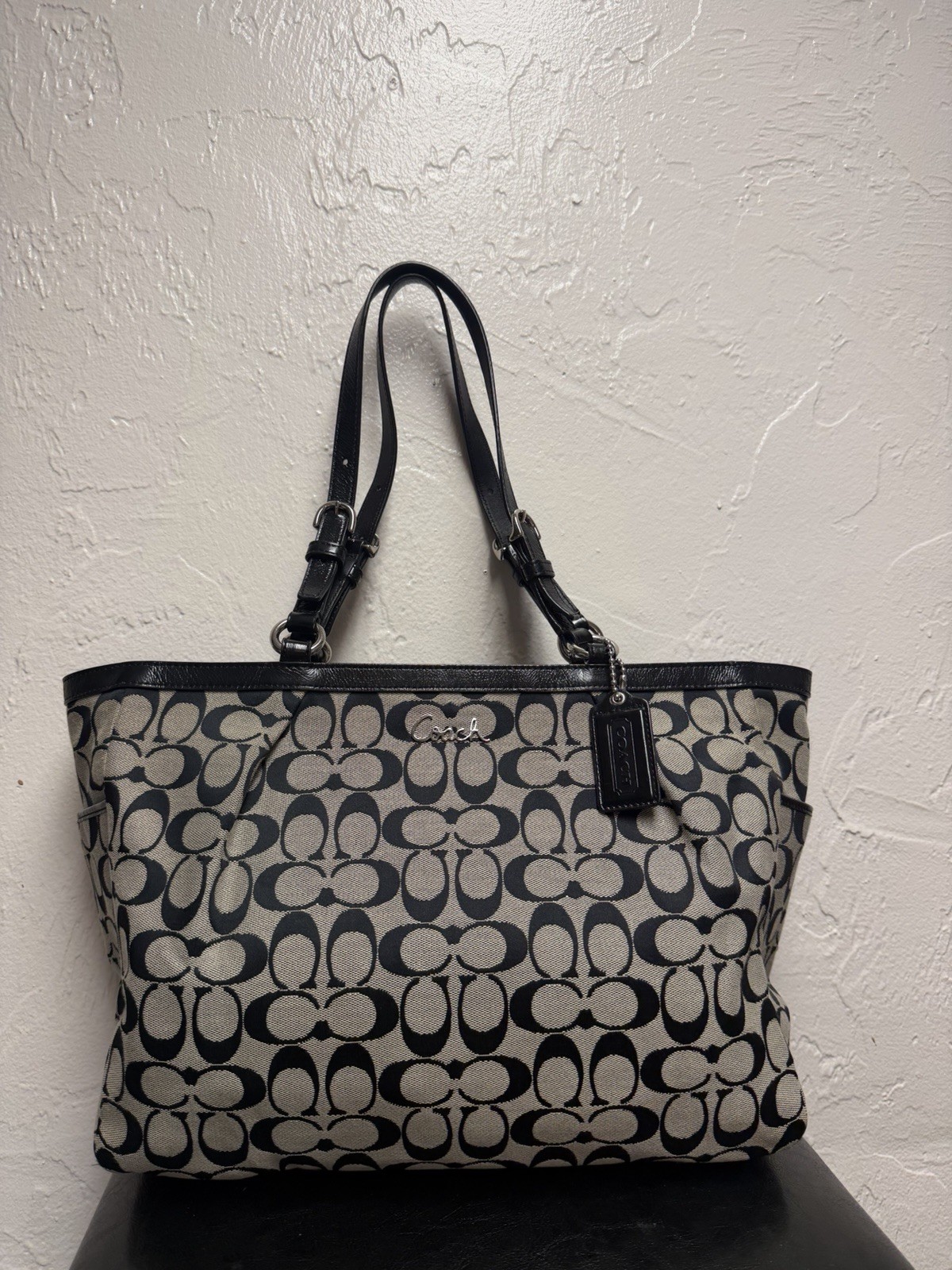Coach Gallery Signature Jacquard Monogram Canvas Tote Bag