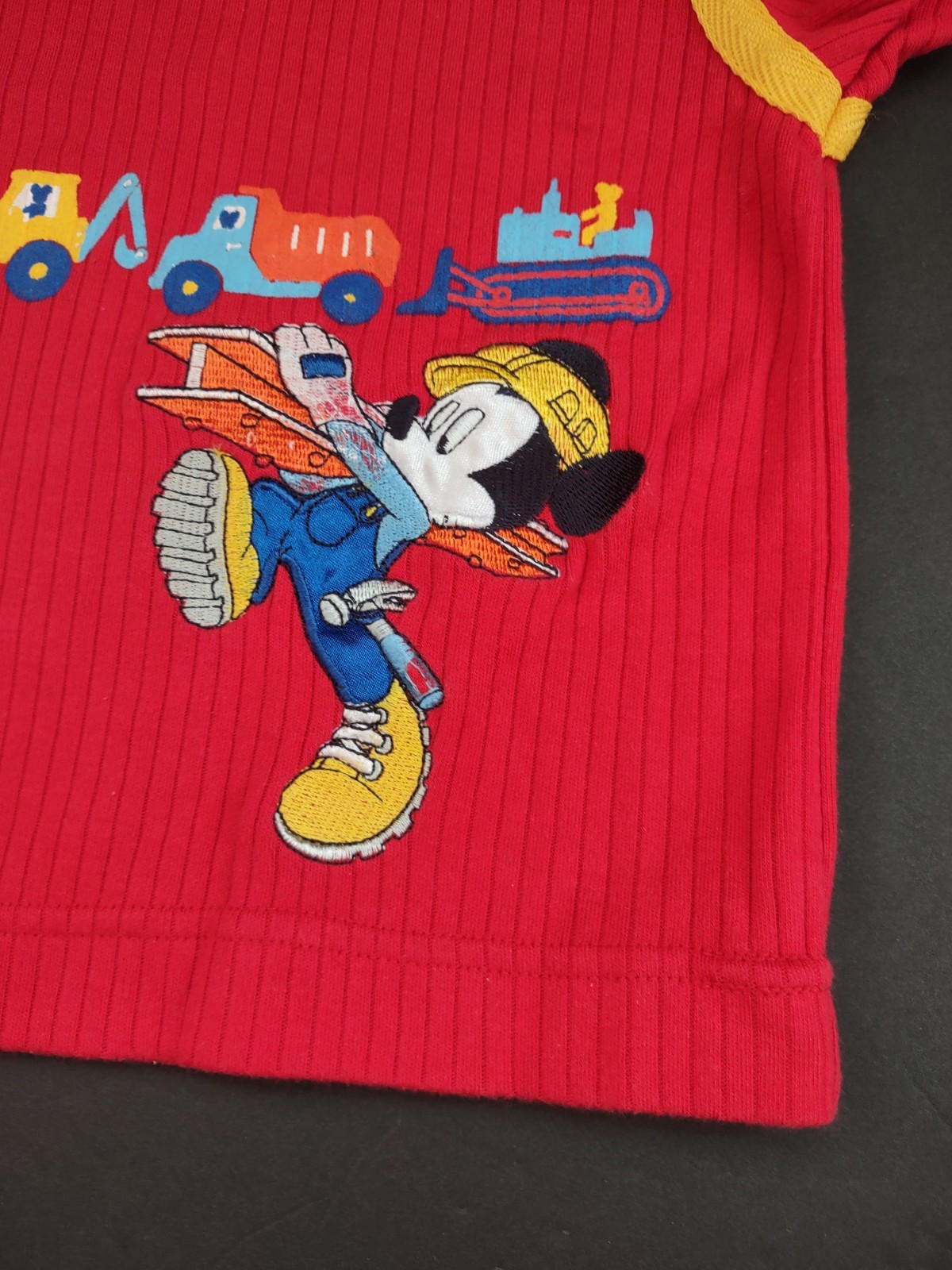 DISNEY Vintage Y2K Mickey Mouse Construction Worker Embroidered Shirt, Size 2T