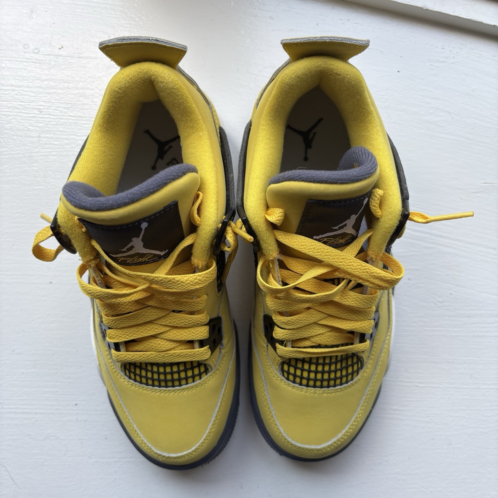 Jordan Air Jordan 4 Retro (GS) Kids 4.5Y Yellow/Gray Leather 408452-700