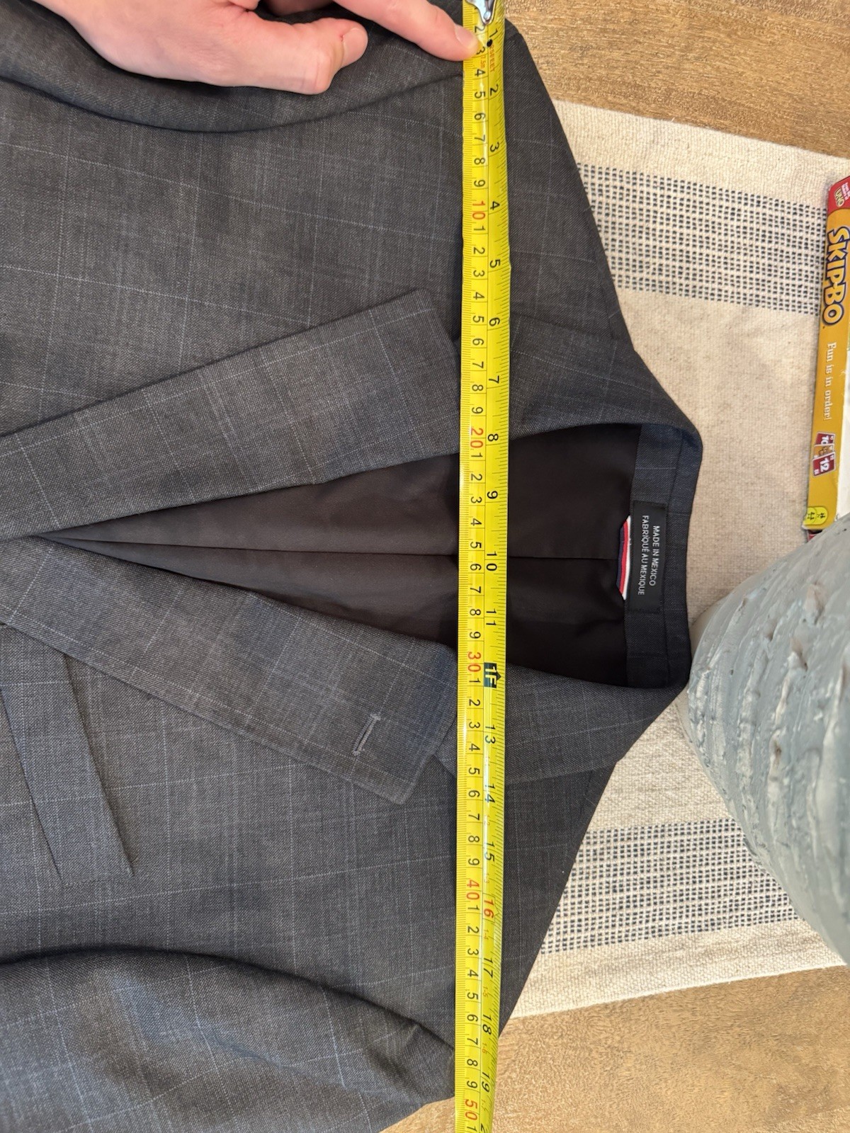 Tommy Hilfiger Men’s Dark Gray Check Slim Fit TH Flex Full Suit 40L / 32×32