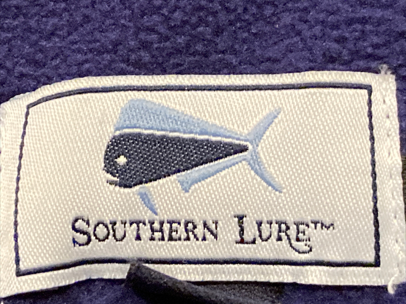 Southern Lure Blue 1/4 Zip Fishing Pullover Fleece Sweater Jacket Men’s Large