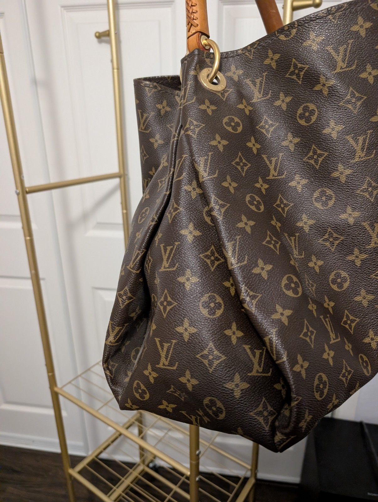Louis Vuitton Monogram Large Shoulder Bag Brown Braided Handle Detachable Strap