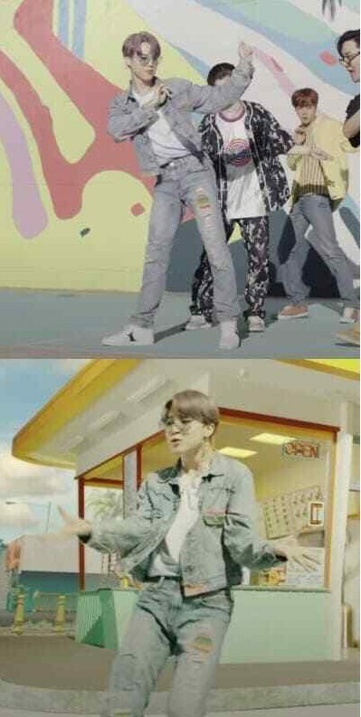 BTS Jimin Polo Ralph Lauren Repaired Patchwork Southwestern Denim Trucker Jacket