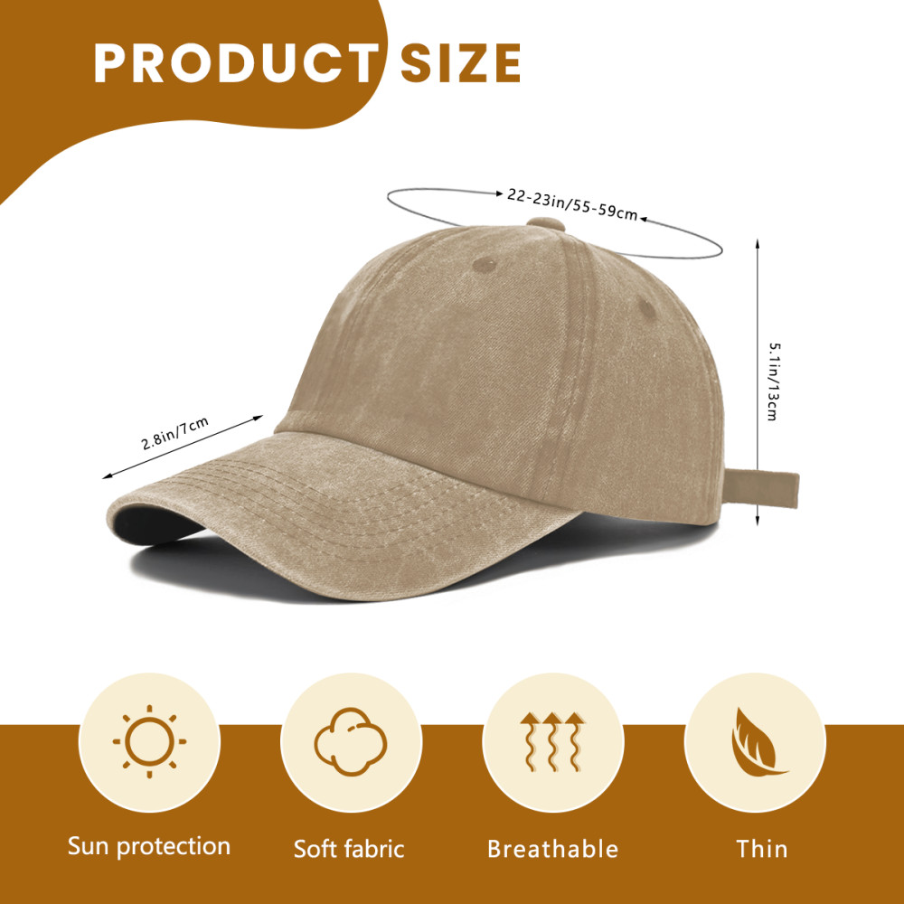 Unisex Outdoor Lovers Personal Name Custom Washed Denim Baseball Cap