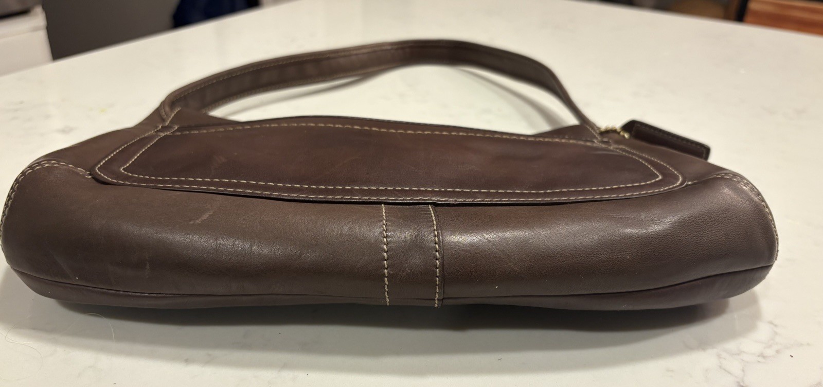 Coach Vintage Y2K Turn Lock Flap Ergo Chocolate Brown Calfskin Leather 11254 EUC