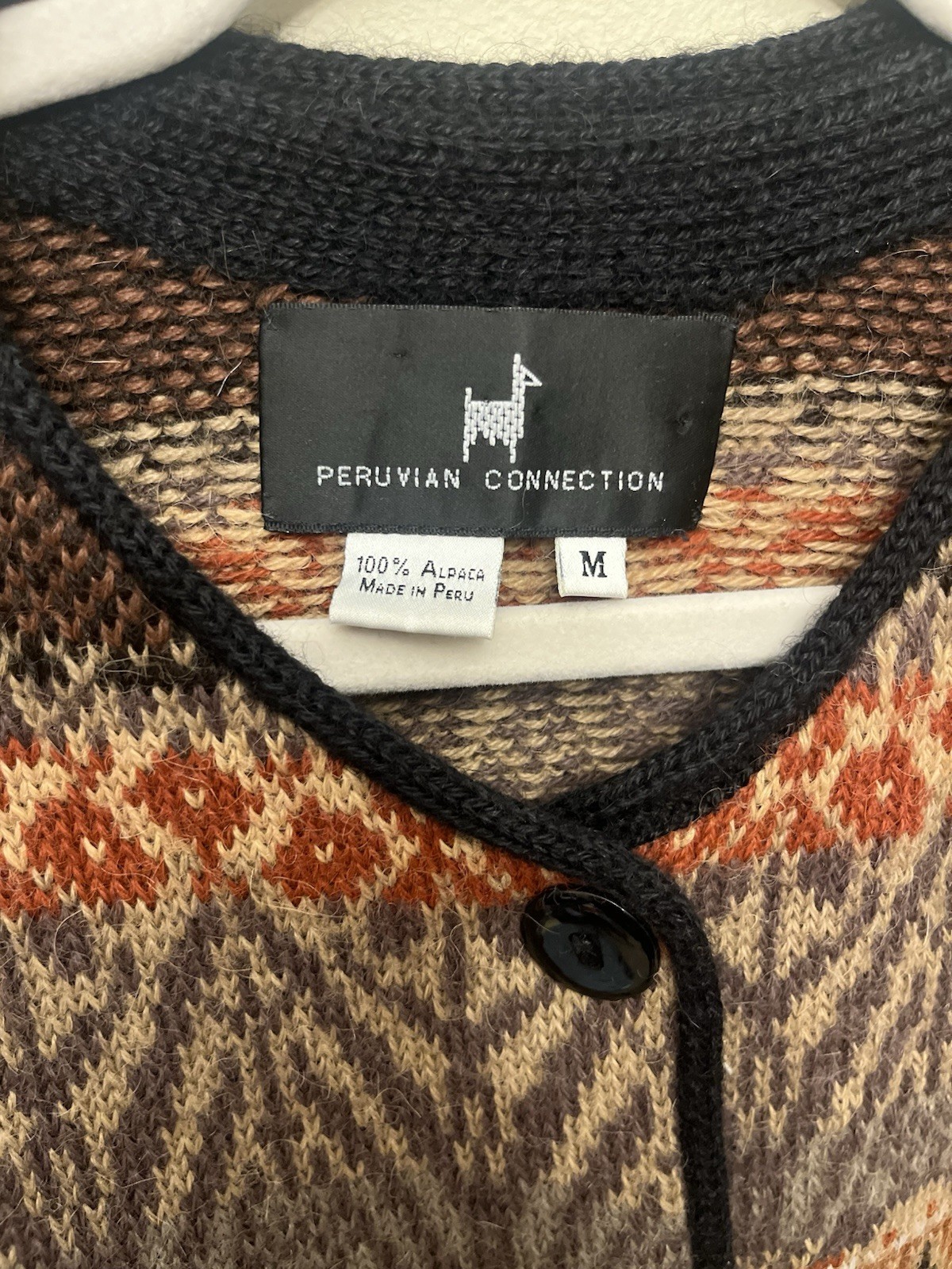 Peruvian Connection 100% Alpaca Wool Art-Knit Trellis Cardigan Women’s Medium