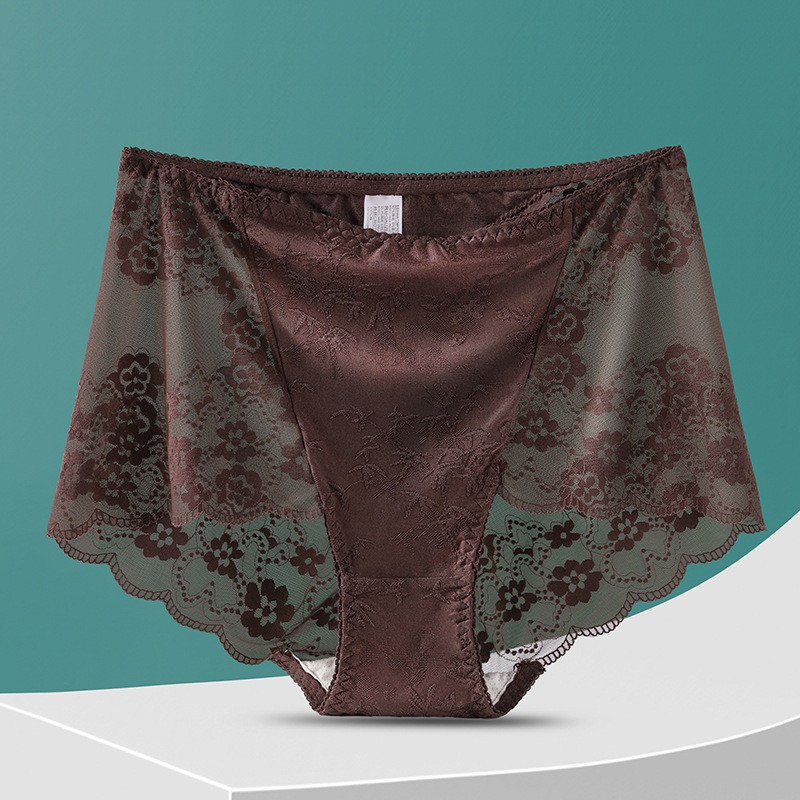 3X Women High Waist Knickers Briefs Lady Lace Seamless Underwear Panties L-4XL