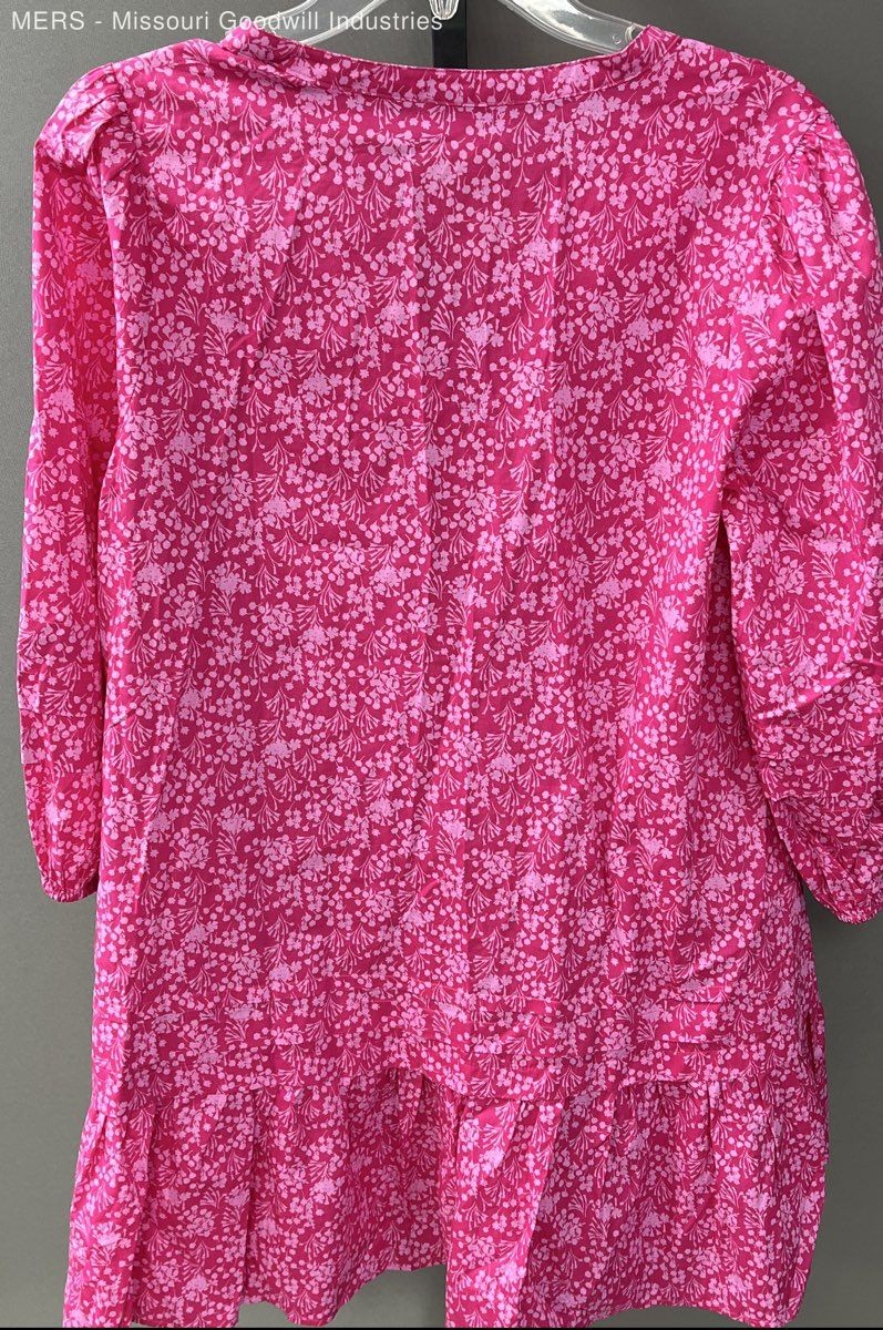 Sugarlips Womens Dress Pink Floral Ruffle Shift Velma DR1653 Small