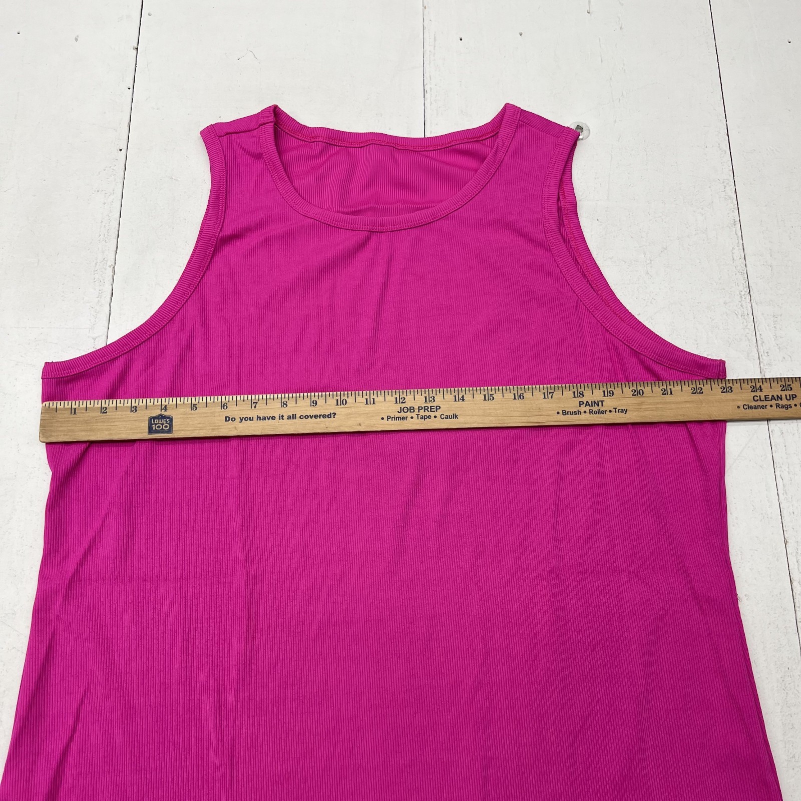 Pink Ribbed Knit Basic U-Neck Tank Top Women’s Size 5X-Large NEW