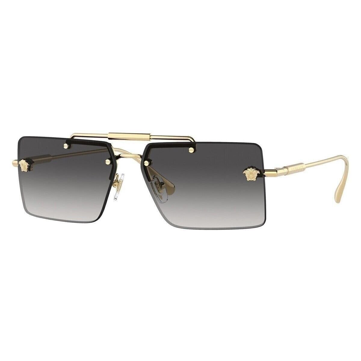 VERSACE VE2245 10028G 60mm Gold Rectangle Women’s Rimless Sunglasses