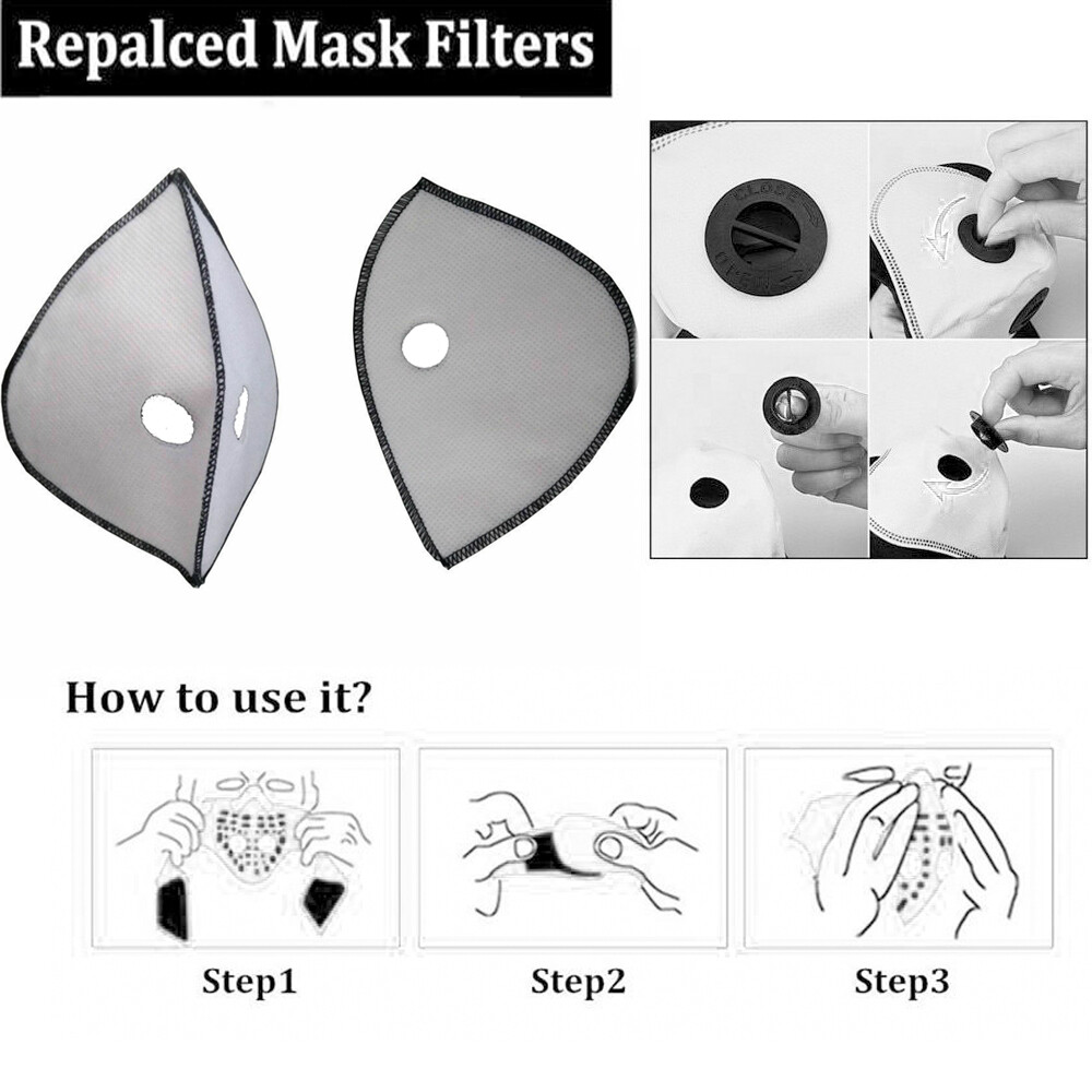 Outdoor Anti Haze Breathable Face Mask with Carbon Filters for Mowing Cycling US