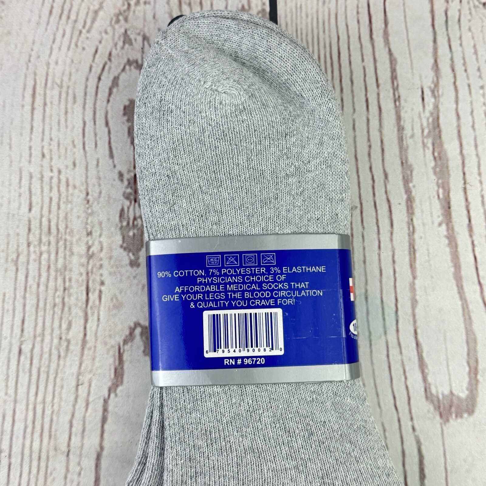 3 Pairs Men’s Diabetic Socks Size 10-13 Gray Crew Lightweight No Binding