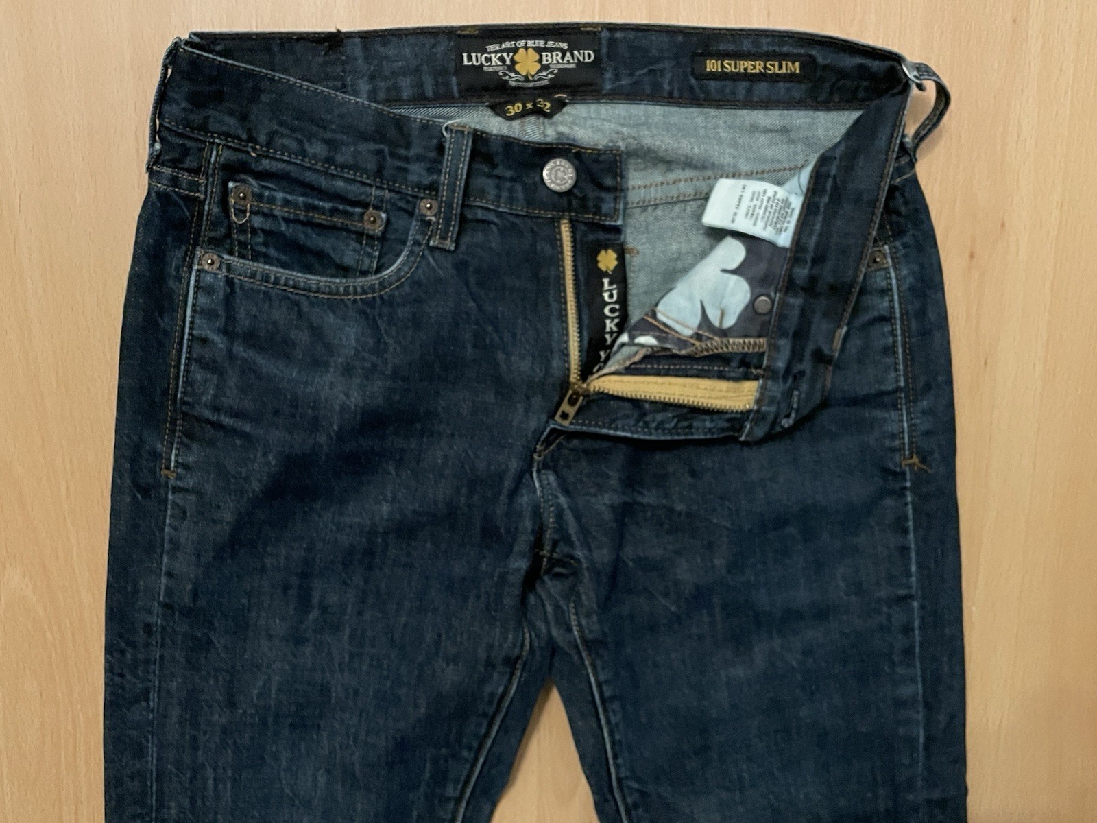Lucky Brand 101 Super Slim Fit Men’s Size 30X32 (30X31) Blue Jeans 100% Cotton