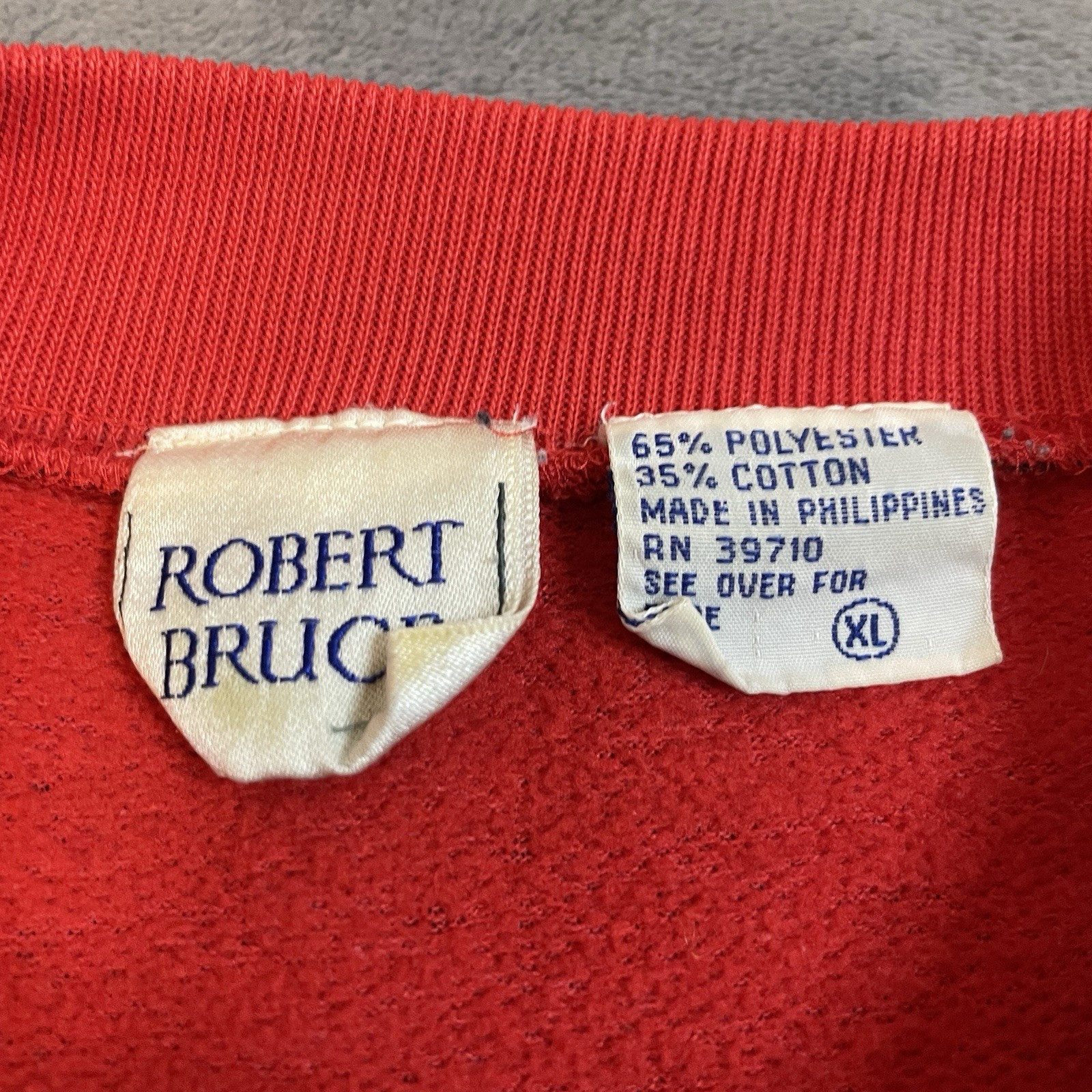 VTG 90s Striped Sweatshirt Men’s Large Red Pullover Grunge Punk Streetwear 80s