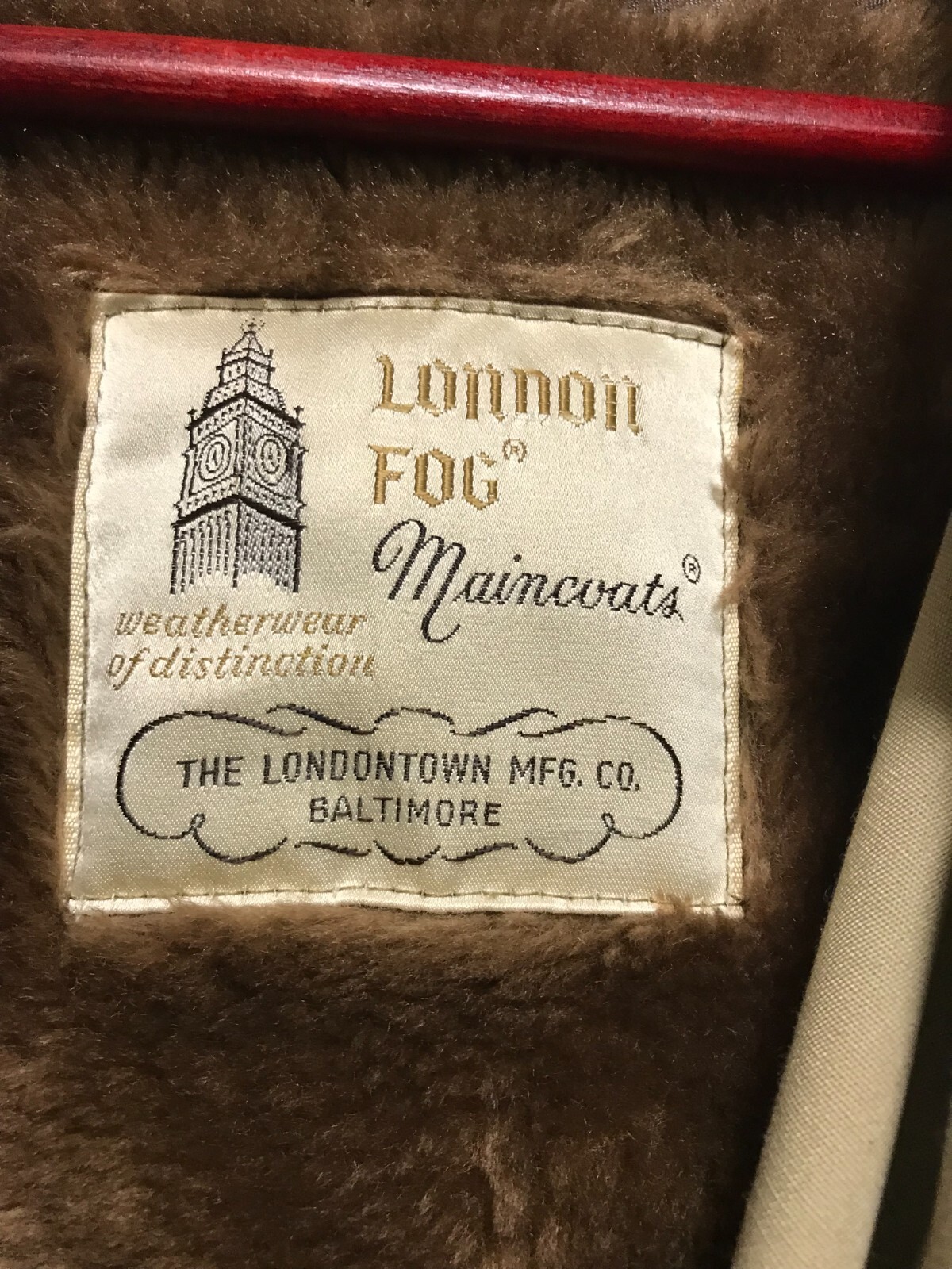 Maincoat London Fog Men’s 44 Long Beige Claeth Cloth Coat Removable Lining