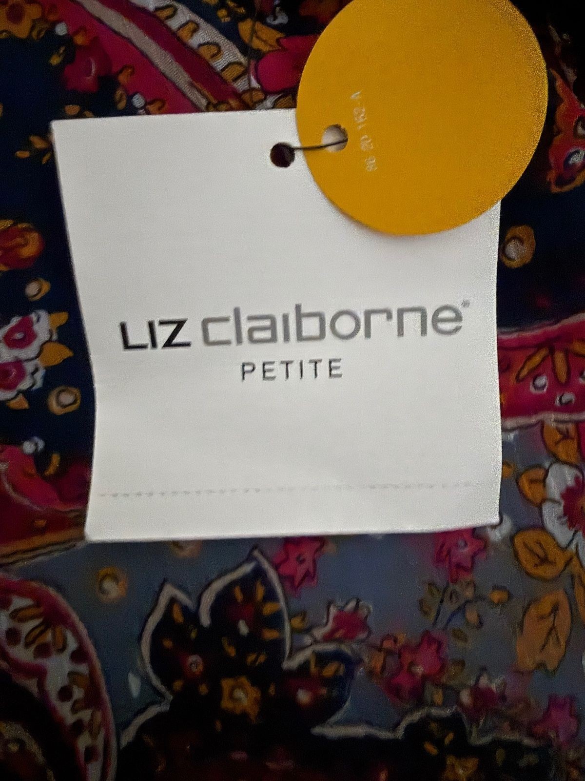 Liz Claiborne NEW Blouse with Cami Size PL Petite Large Navy Pink Work City Chic