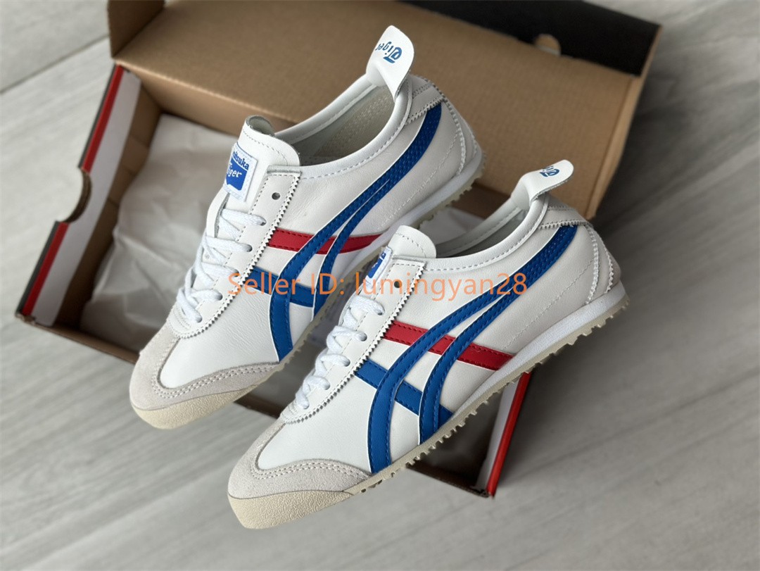 2026 NEW! Onitsuka Tiger MEXICO 66 White Blue Red DL408-0146 for Mens Womens